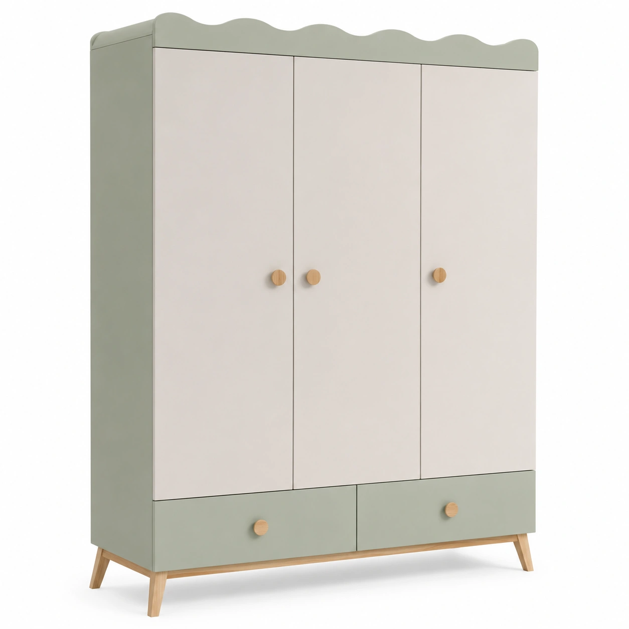 Armoire enfant 3 portes vert sauge