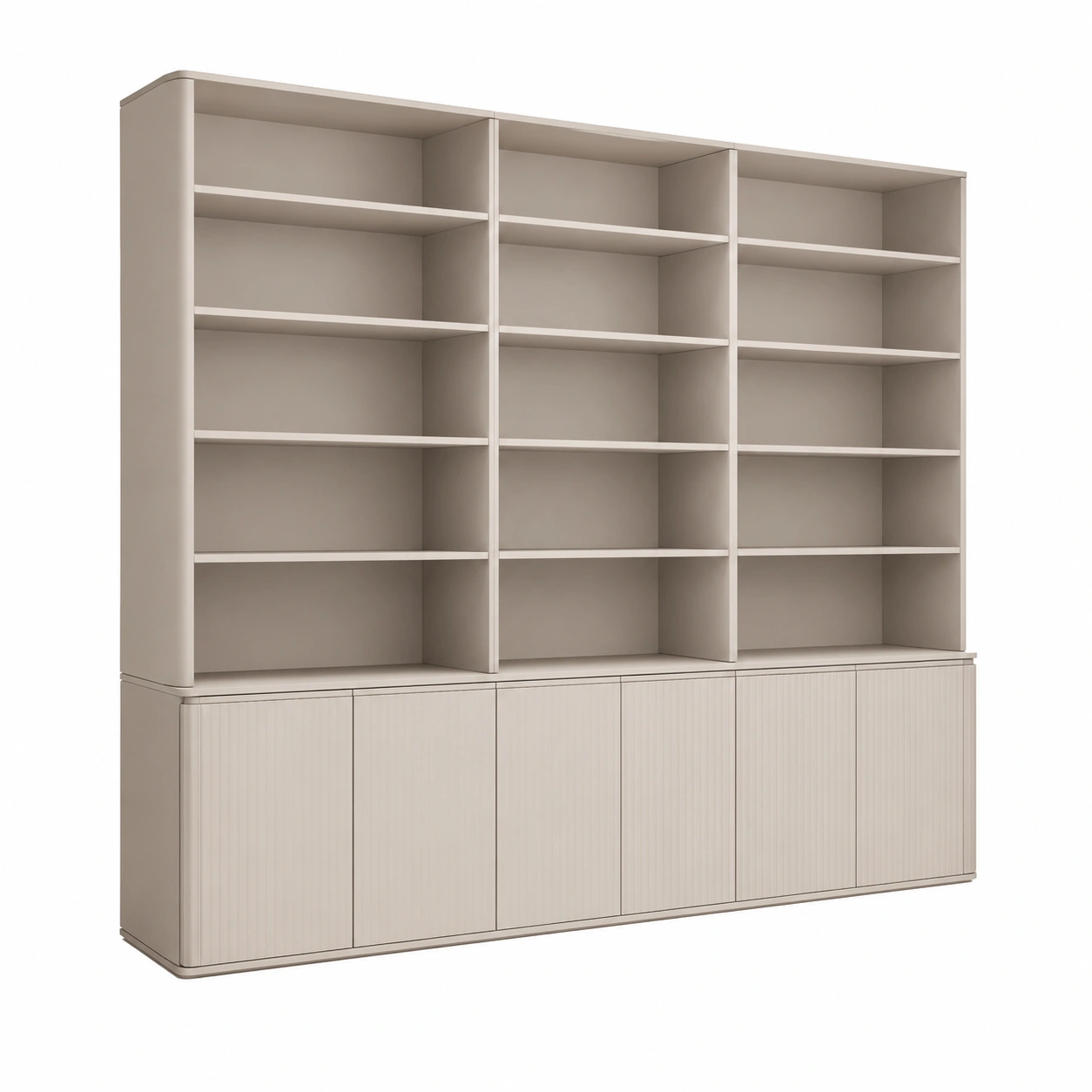 Bibliotheque beige minimaliste grande capacite