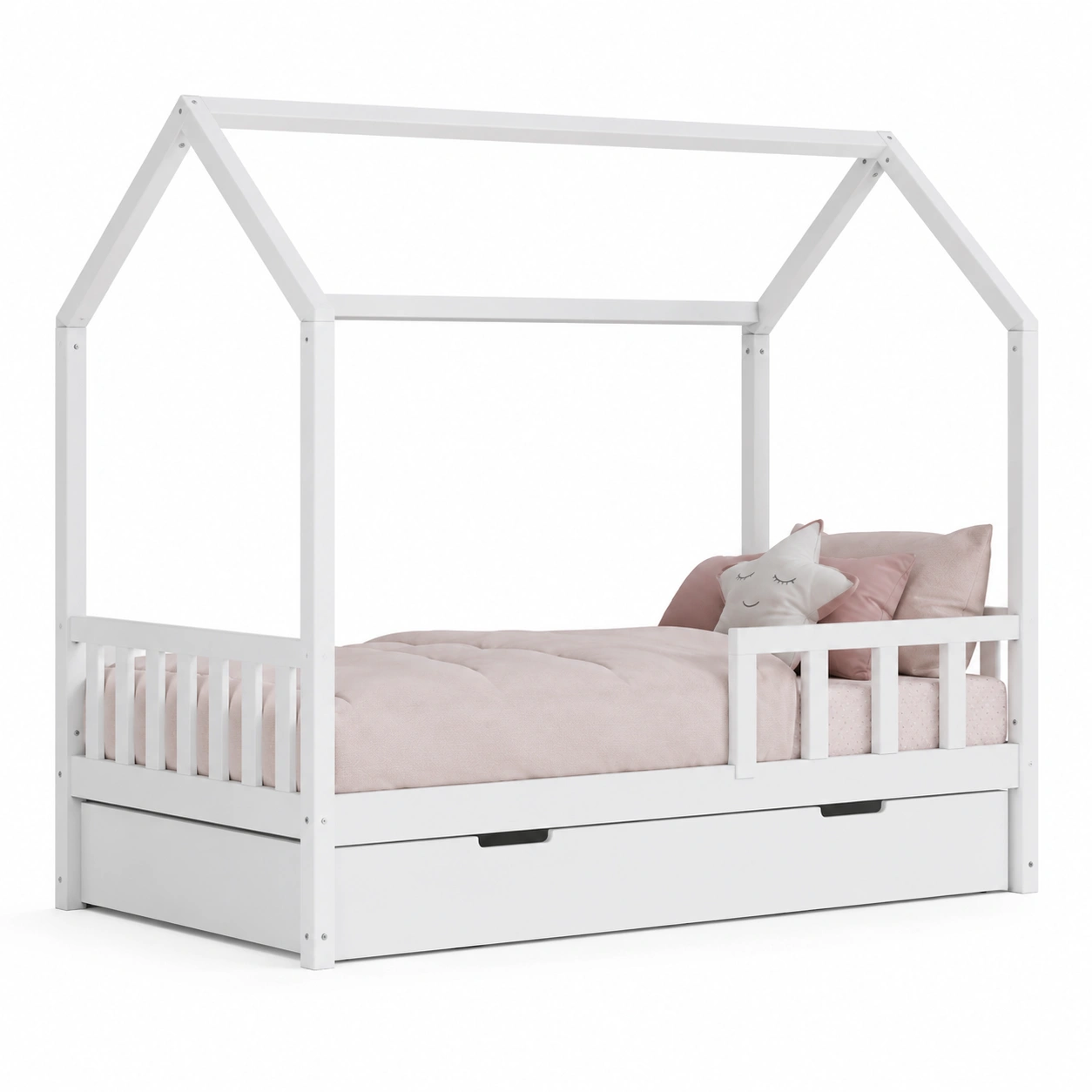 Lit cabane enfant blanc minimaliste