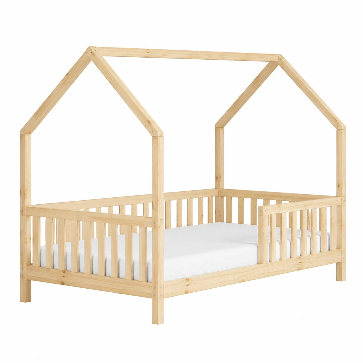 Lit cabane enfant bois naturel
