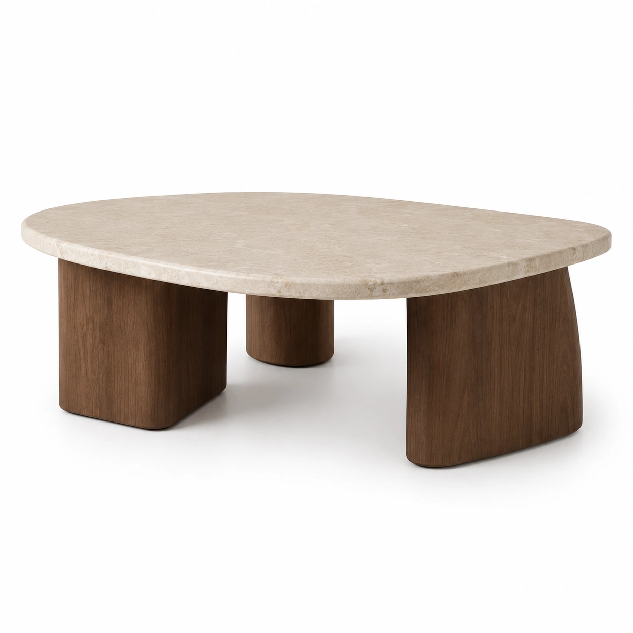 Table basse organique pierre et bois