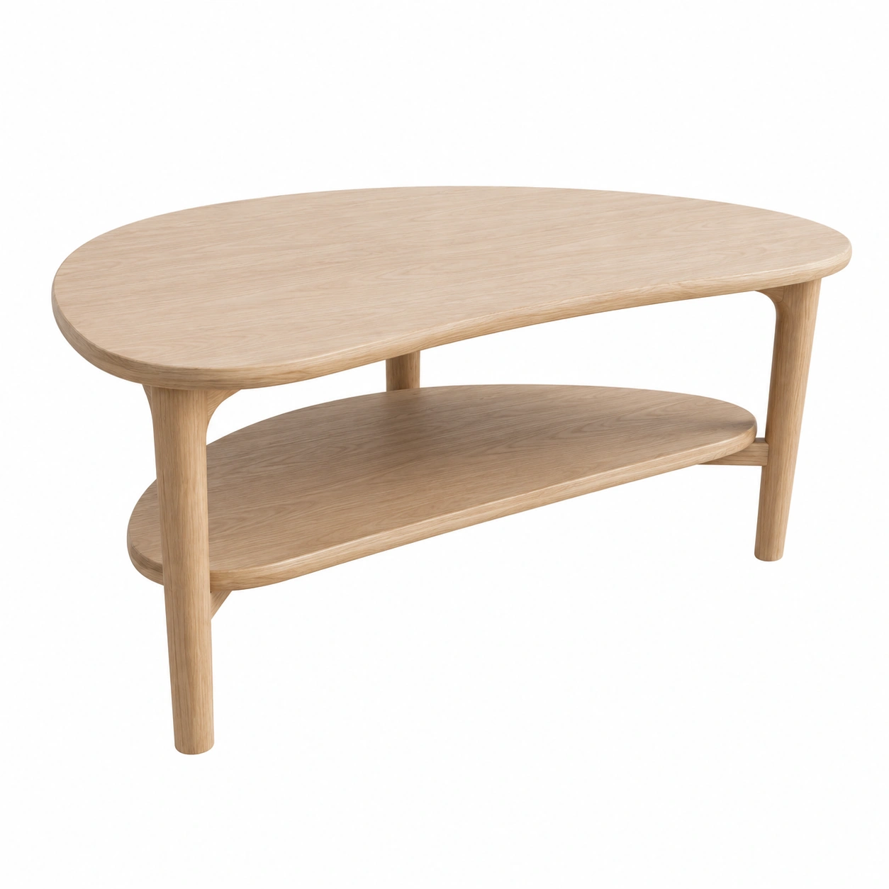 Table basse bois clair avec etagere