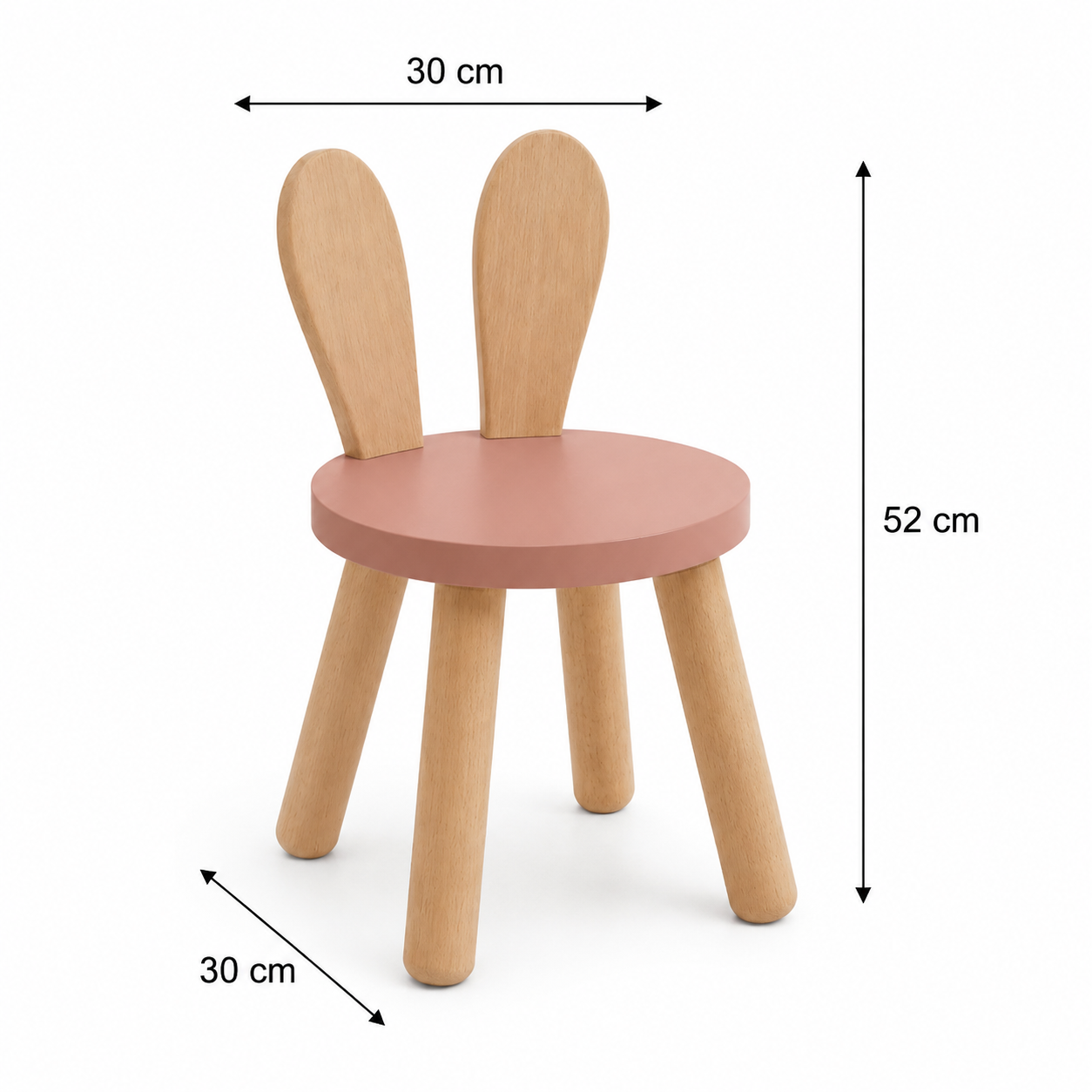 Chaise enfant lapin rose-greenlisse