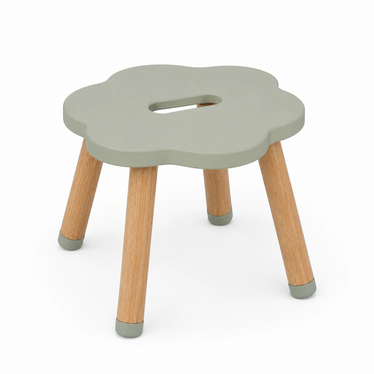 Tabouret enfant fleur vert sauge-greenlisse