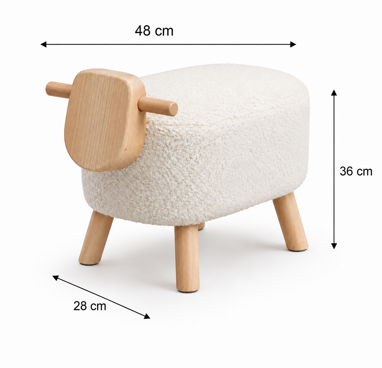 Pouf mouton enfant blanc-greenlisse