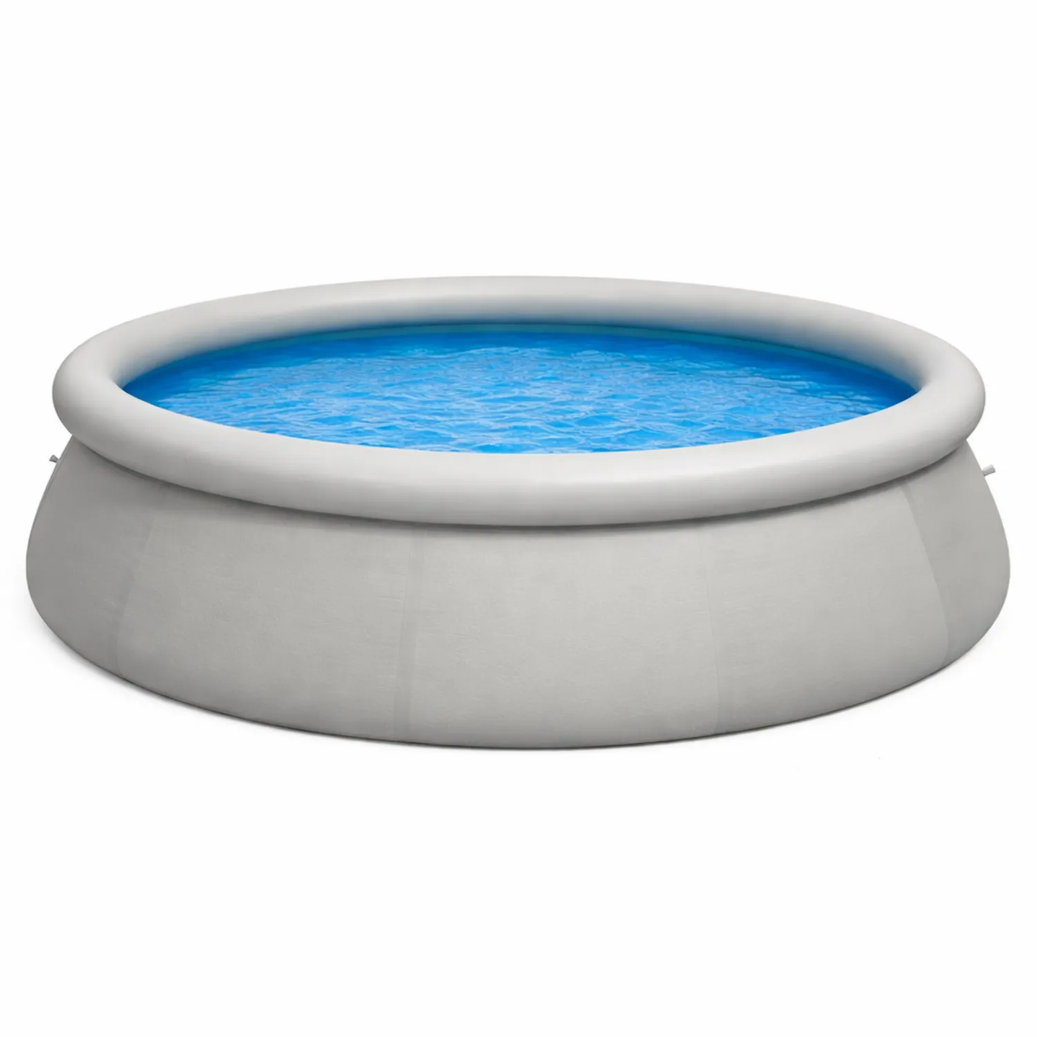 Piscina Gonfiabile Rotonda in PVC 3,66 m x 0,91 m Esterno Grigio Interno Blu-Brixtrivarix