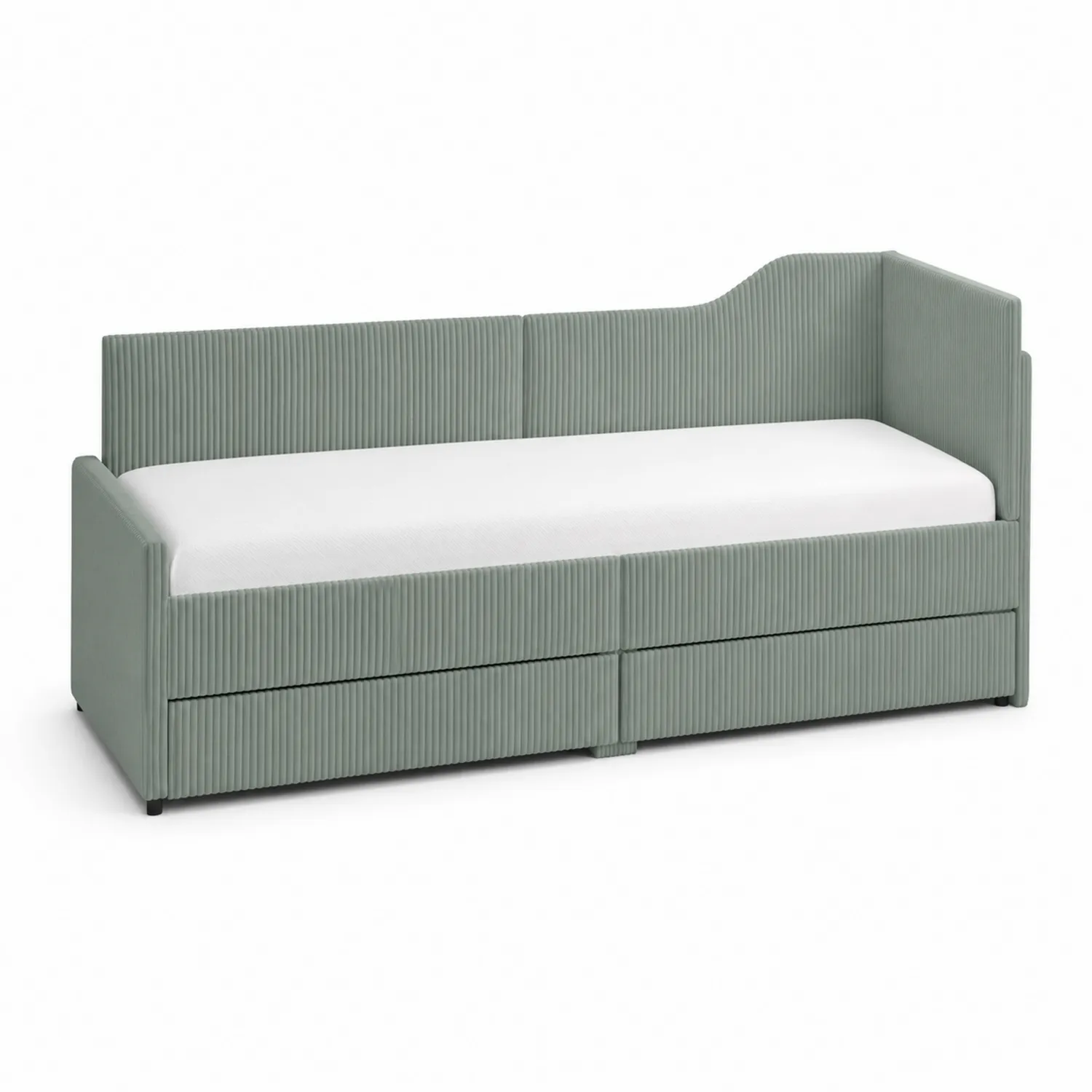 Divano Letto in Tessuto con Cassetti Verde-Brixtrivarix