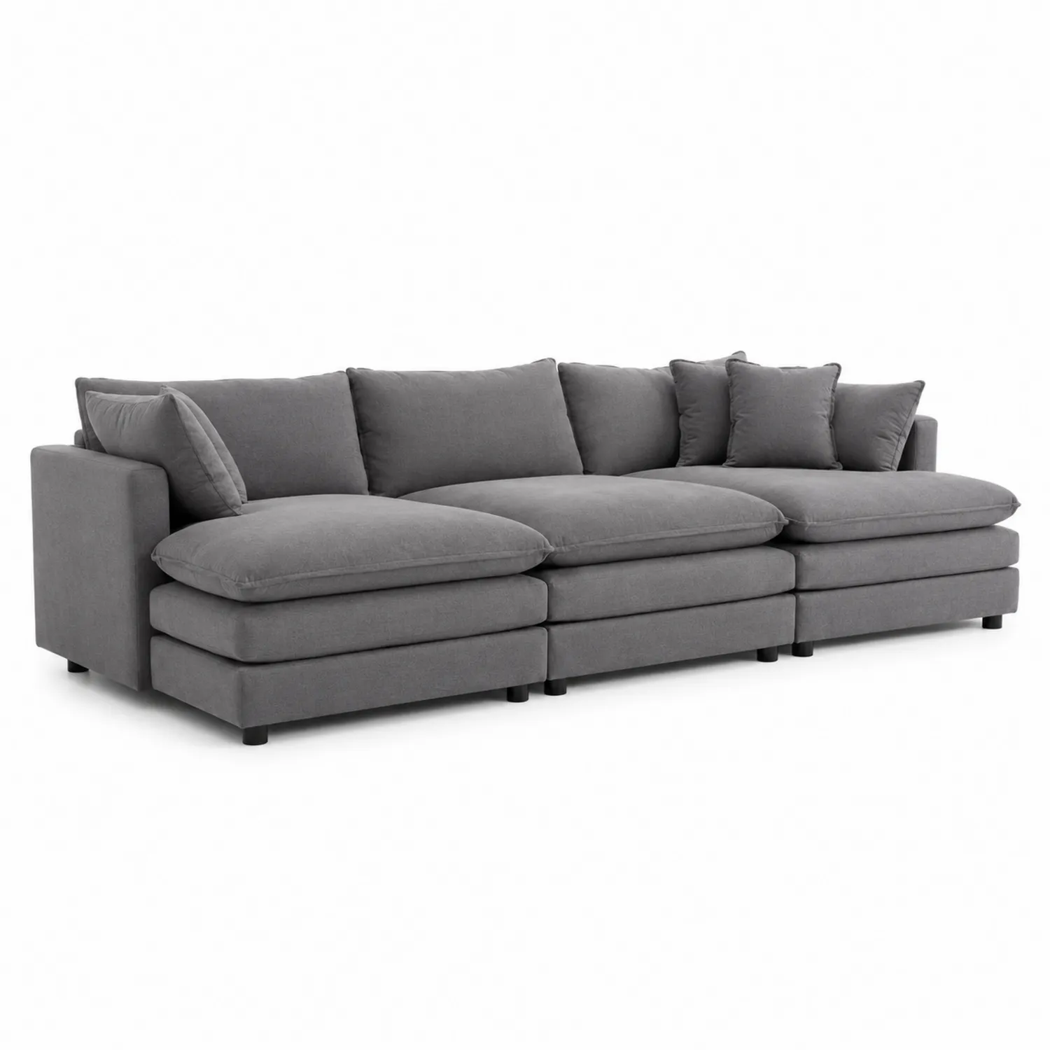 Divano modulare in poliestere grigio-Brixtrivarix