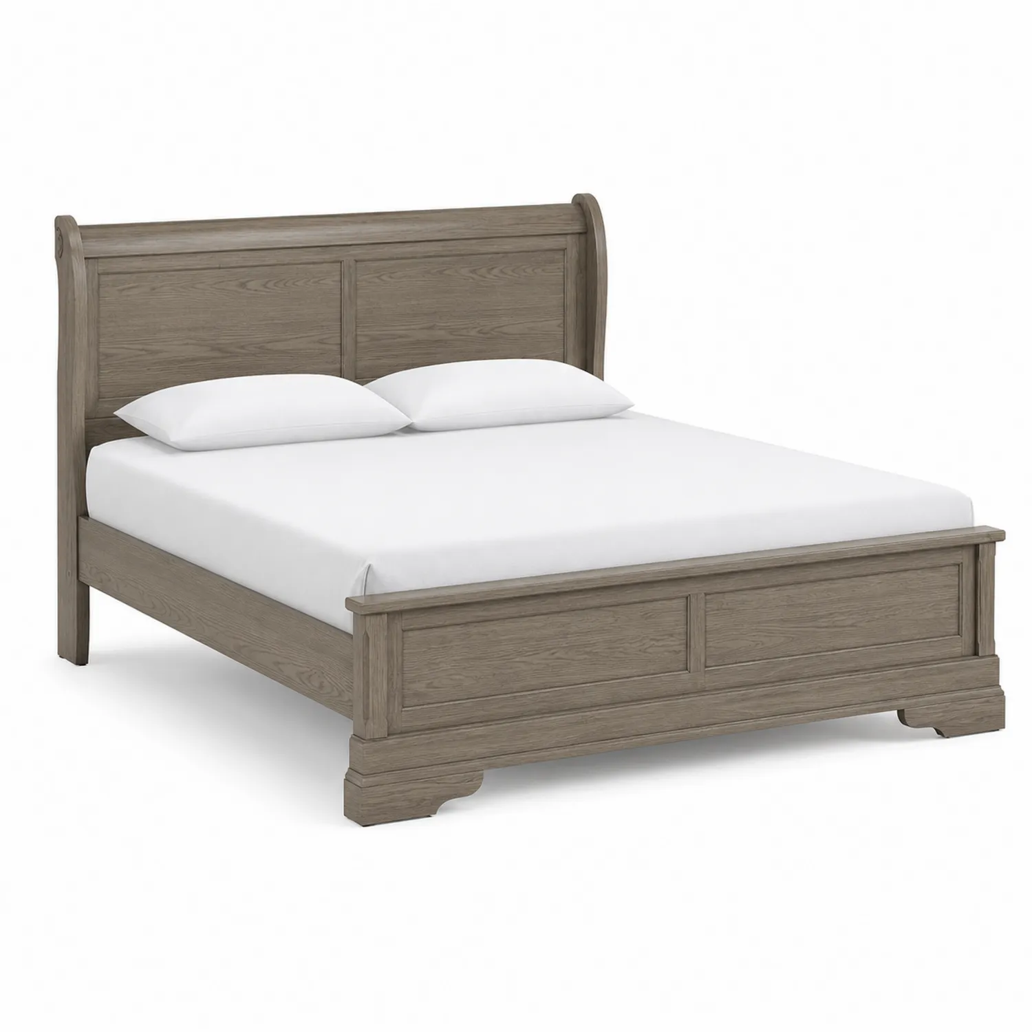 Letto matrimoniale in legno massello di quercia marrone-Brixtrivarix