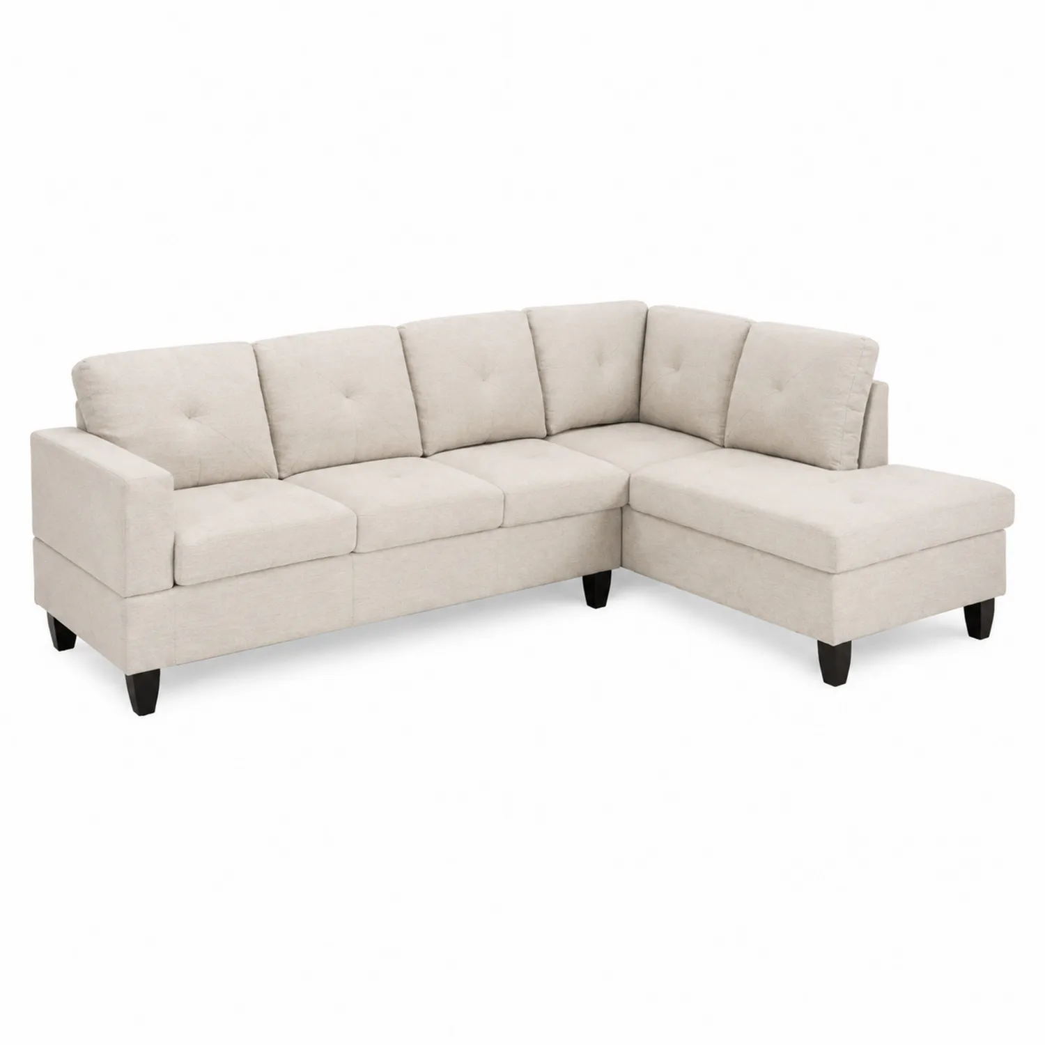 Divano angolare in tessuto beige-Brixtrivarix