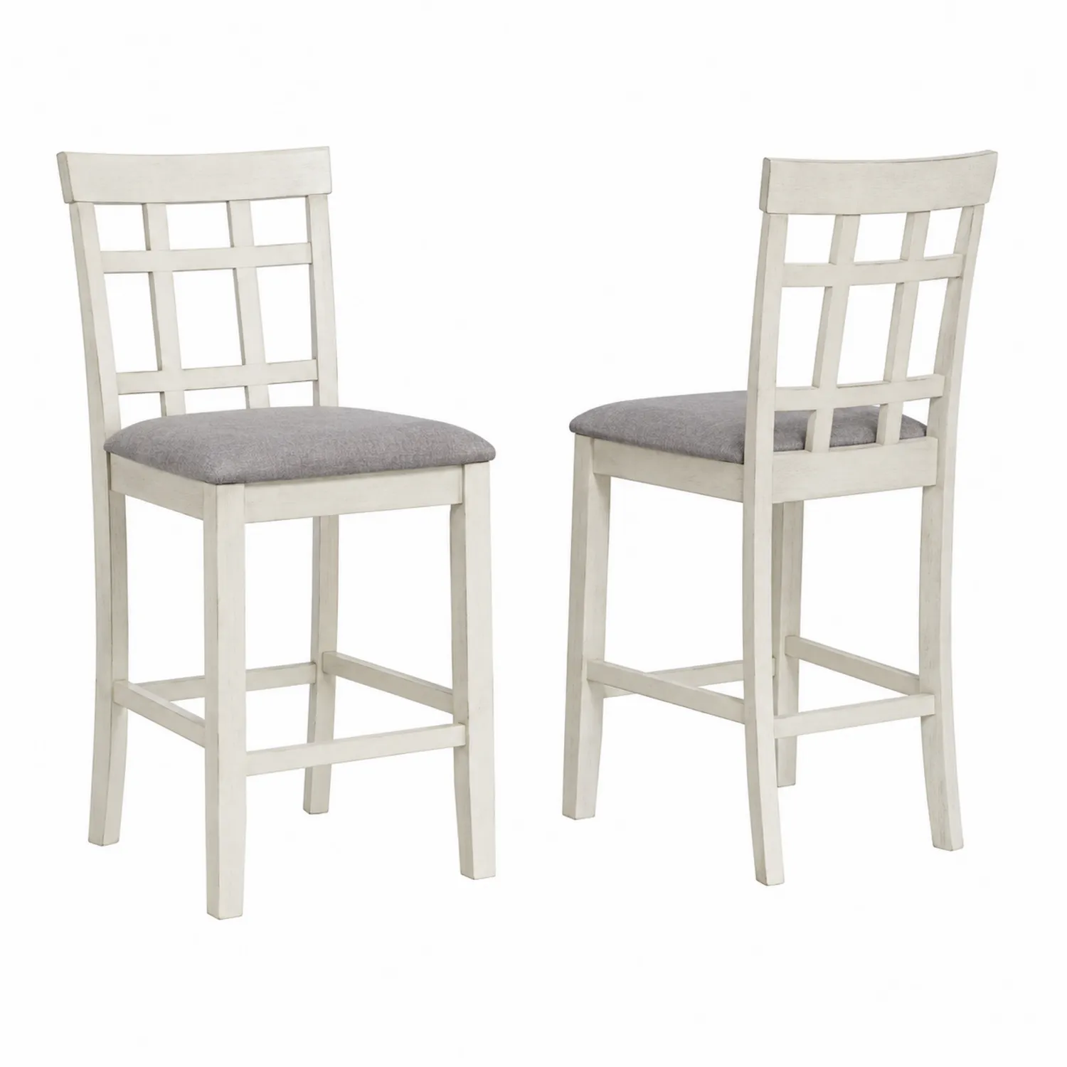 Set di 2 sedie in legno e tessuto grigio-Brixtrivarix