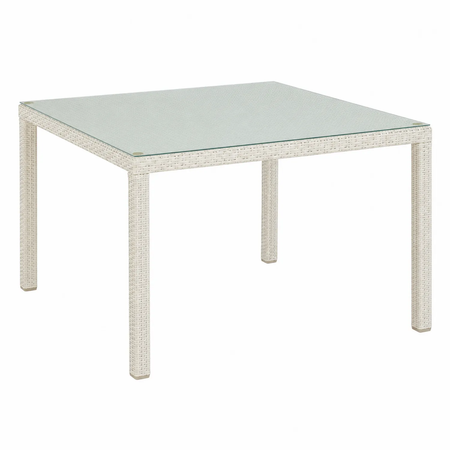 Tavolo quadrato in rattan PE con piano in vetro temperato-Brixtrivarix