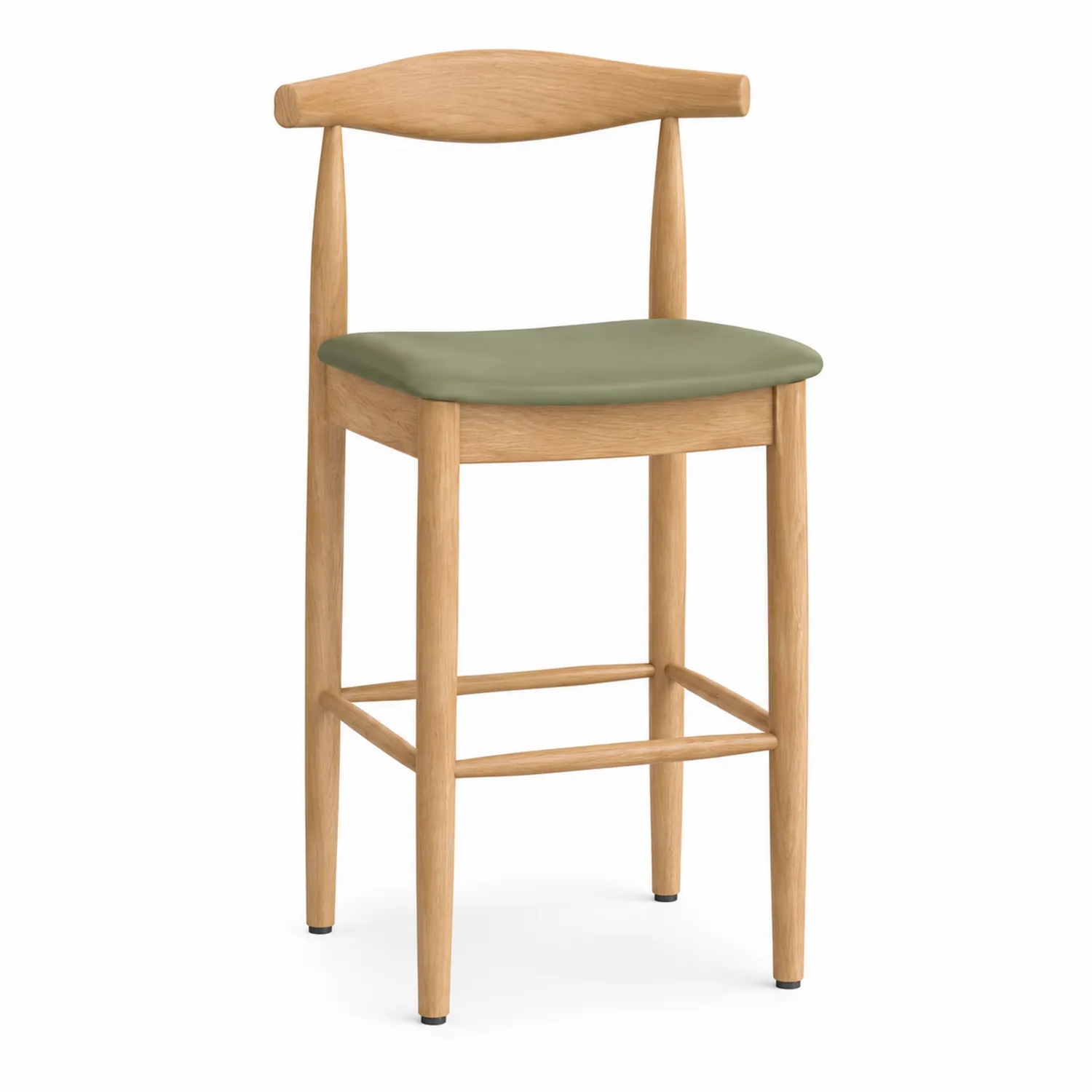 Sgabello in legno con seduta in ecopelle verde-Brixtrivarix