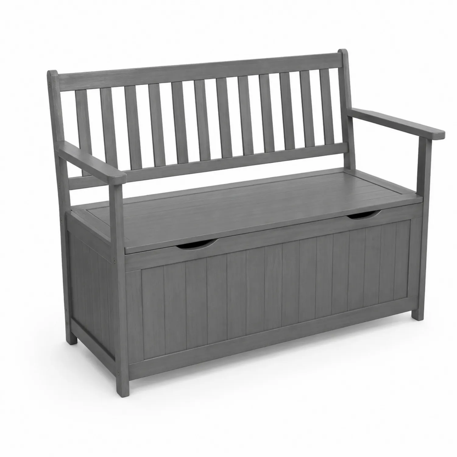 Panca in legno di acacia con contenitore, Grigio-Brixtrivarix