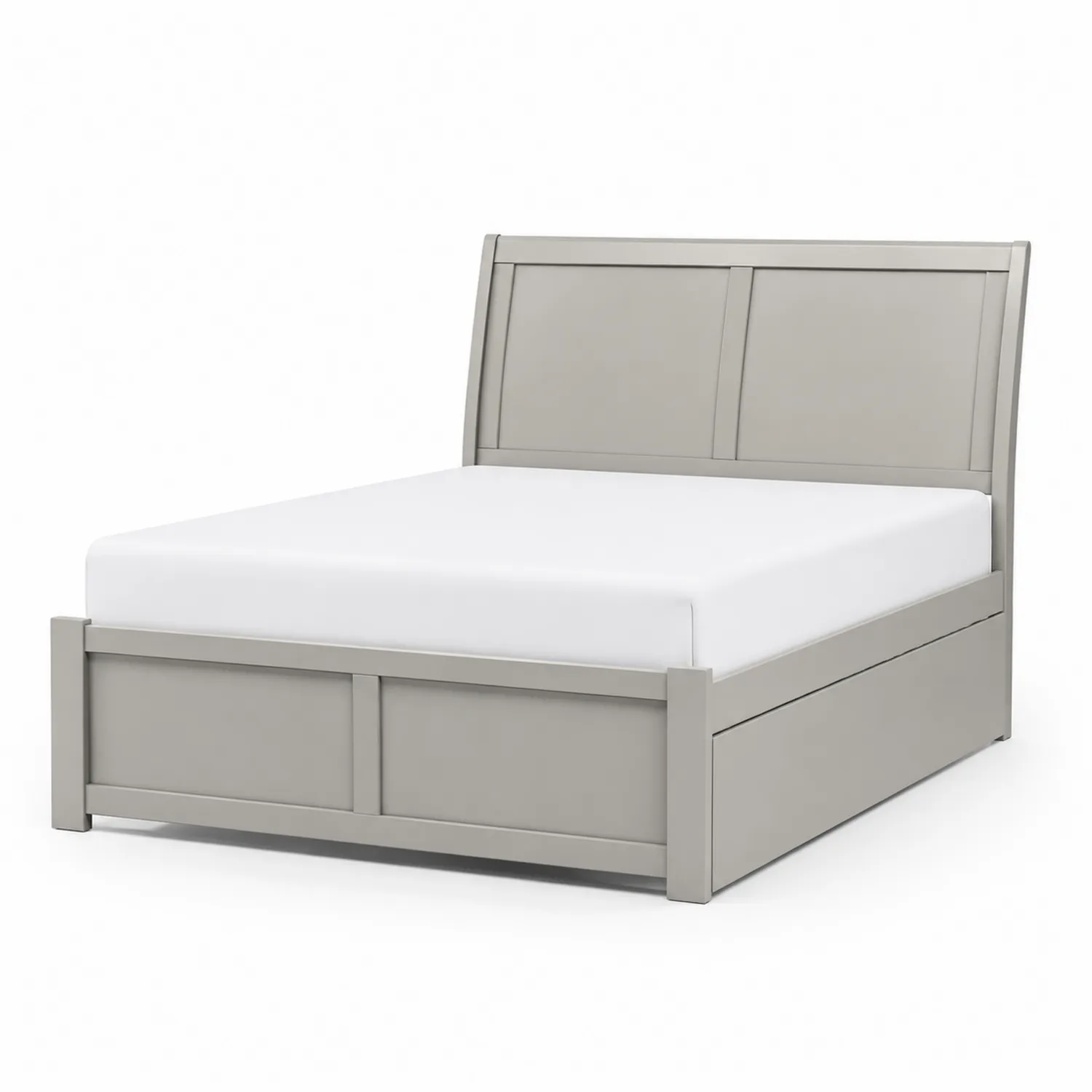 Letto matrimoniale con contenitore in legno grigio 200x160 cm-Brixtrivarix