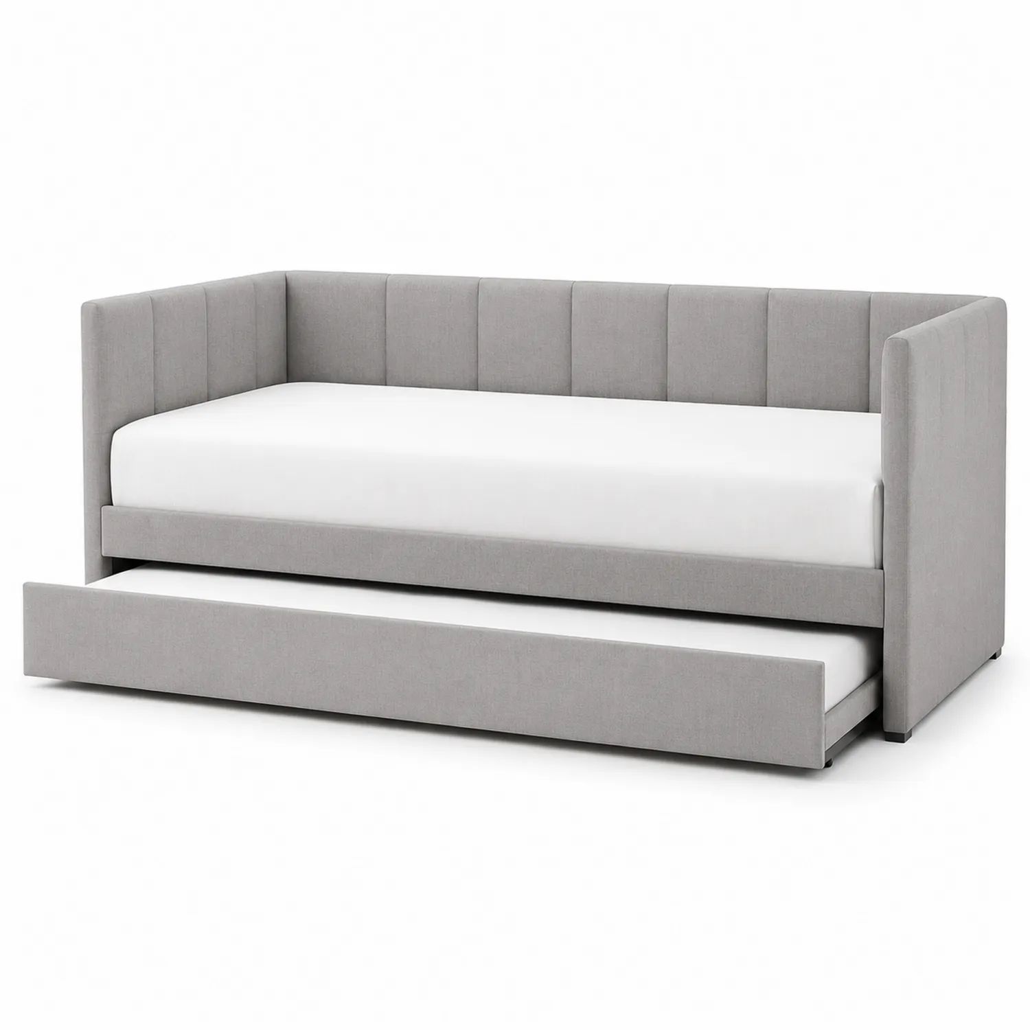 Divano Letto Grigio con Letto Estraibile in Tessuto-Brixtrivarix