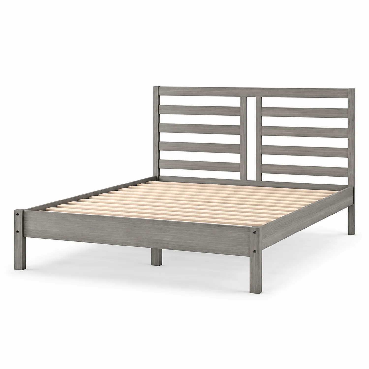 Letto Matrimoniale in Legno Massello Grigio 200x160 cm-Brixtrivarix