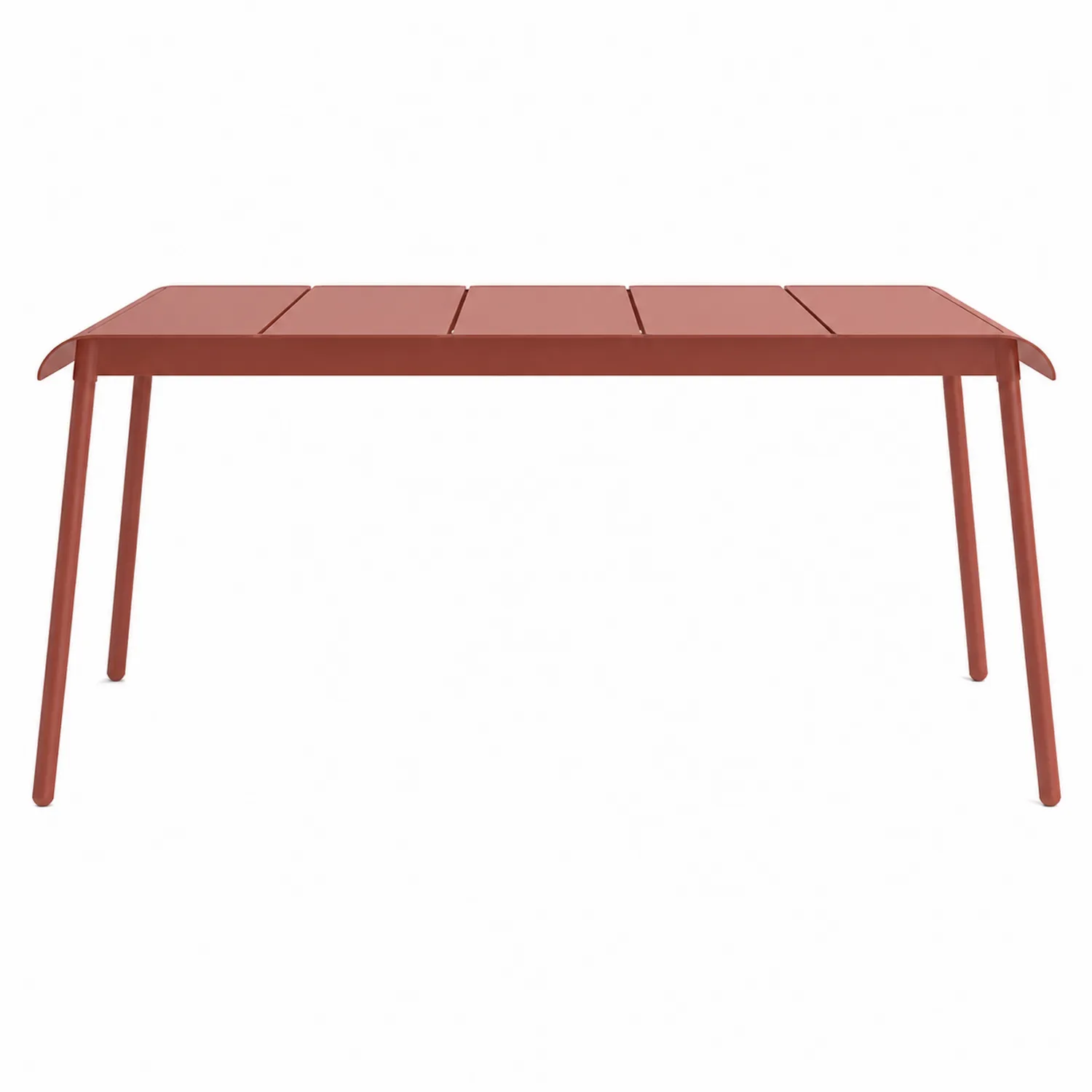 Tavolo rettangolare da giardino in metallo 160x90x75 cm Rosso-Brixtrivarix