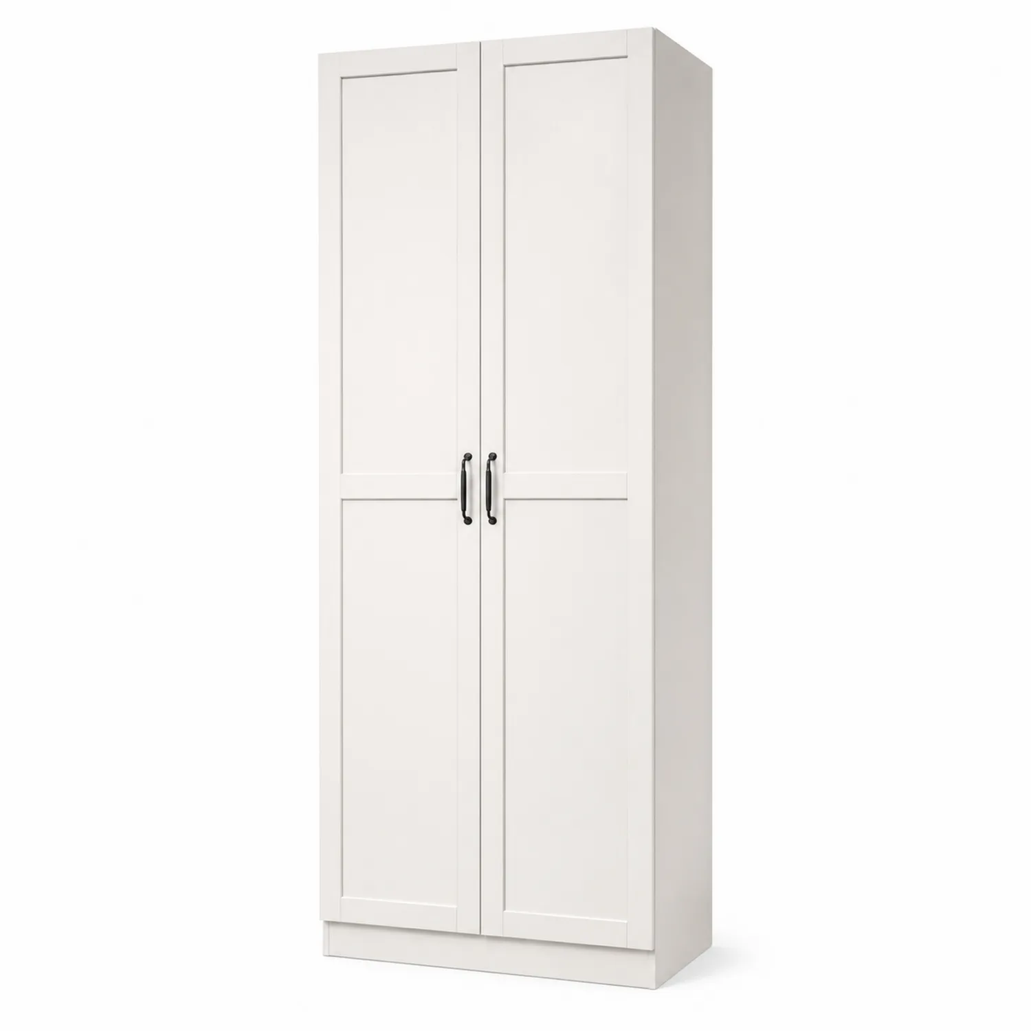 Armadio guardaroba bianco 2 ante in legno composito-Brixtrivarix