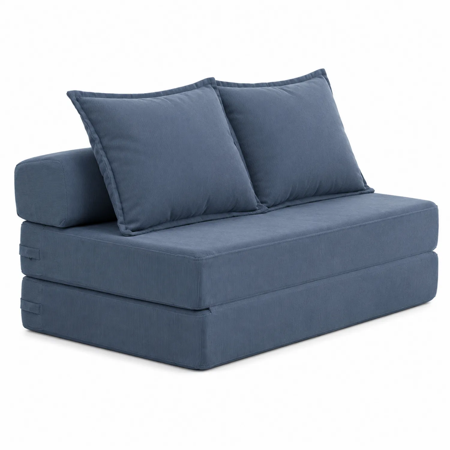 Divano Letto Pieghevole in Tessuto Blu-Brixtrivarix