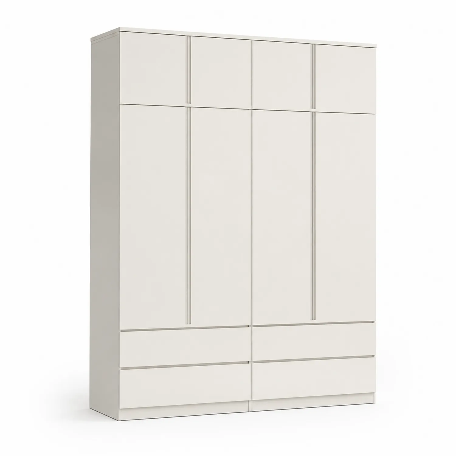 Armadio in MDF con 4 porte e 4 cassetti 220x180x60 cm-Brixtrivarix