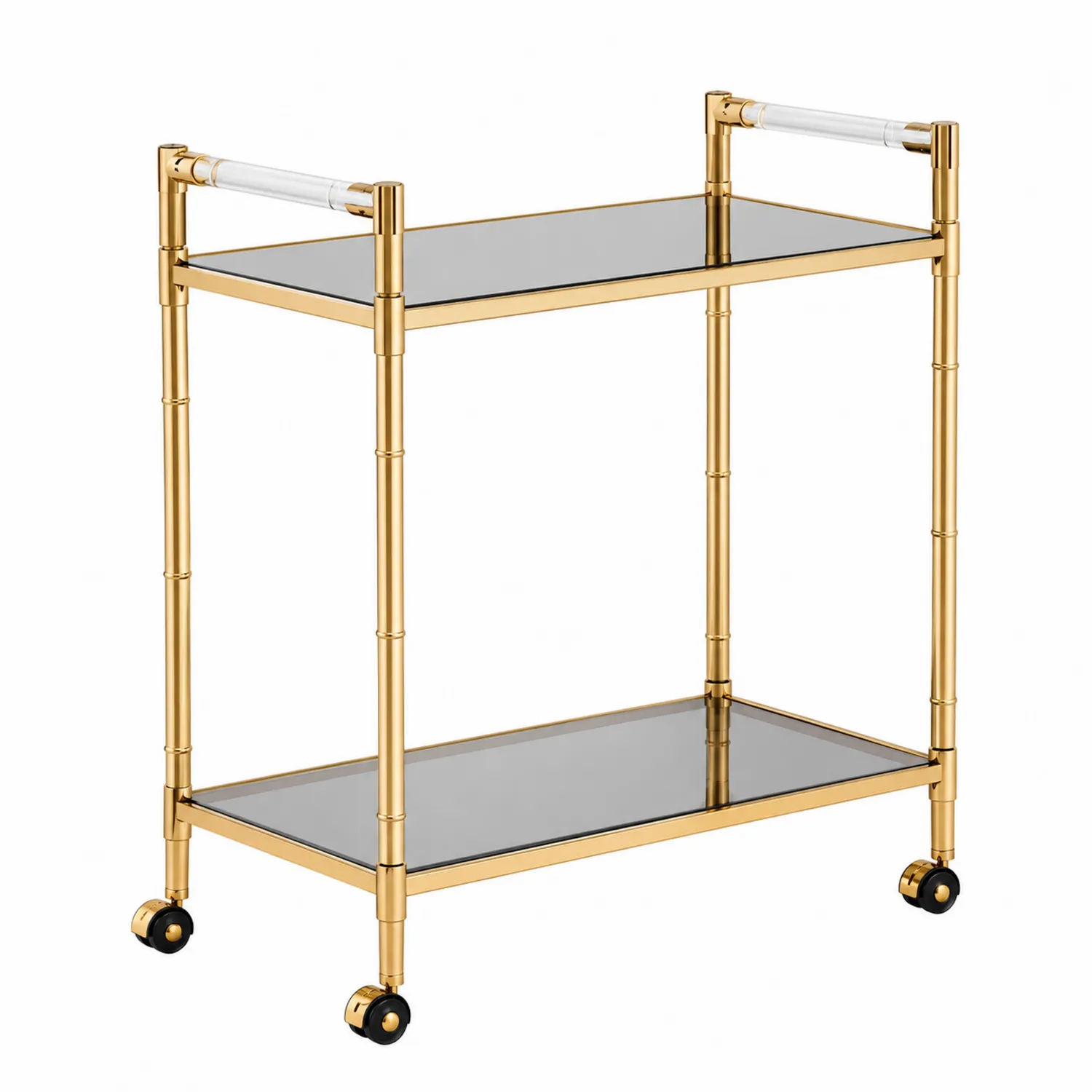 Carrello Bar in Metallo con Ripiani in Vetro Temperato-Brixtrivarix
