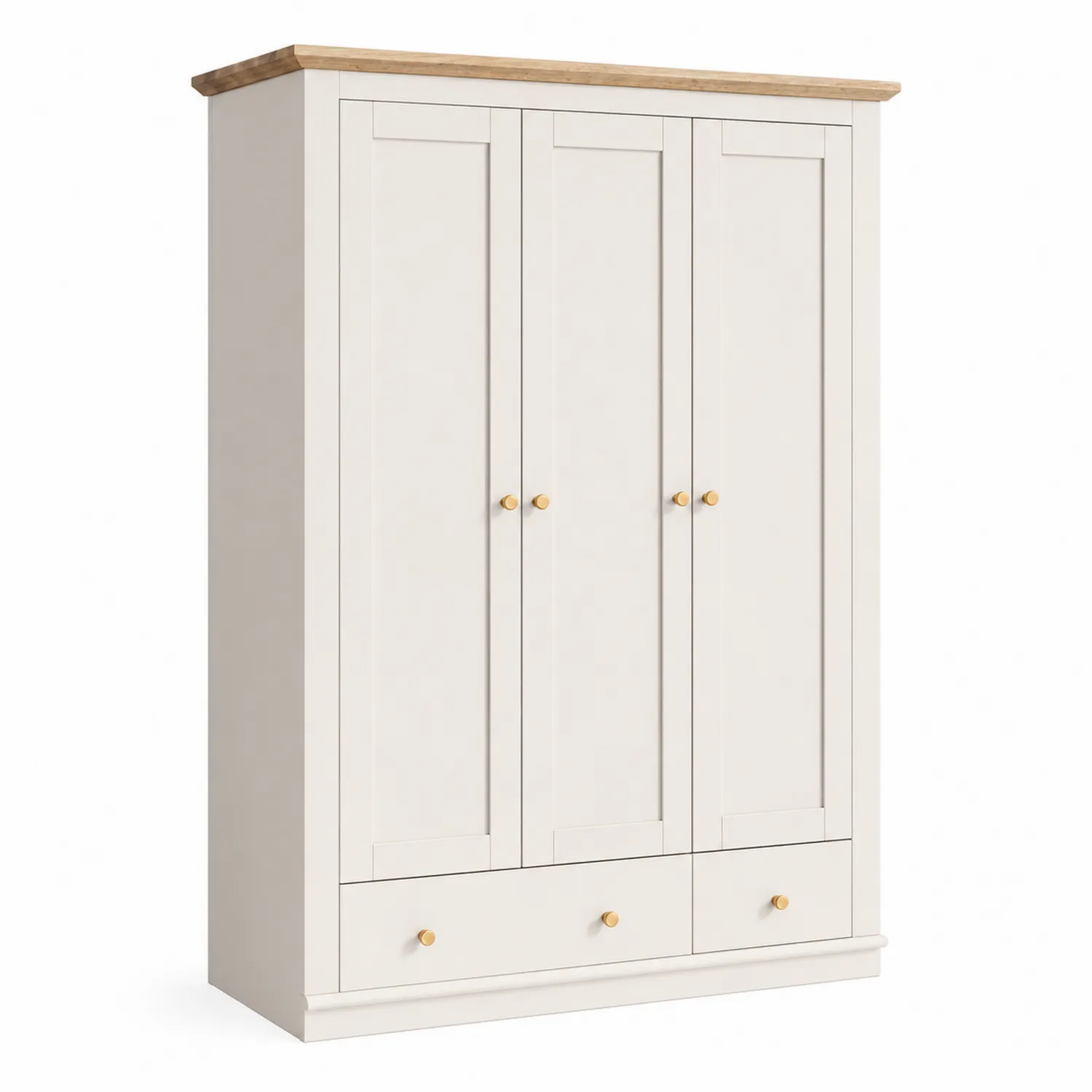Armadio a Tre Ante in Legno MDF con Piano in Rovere-Brixtrivarix