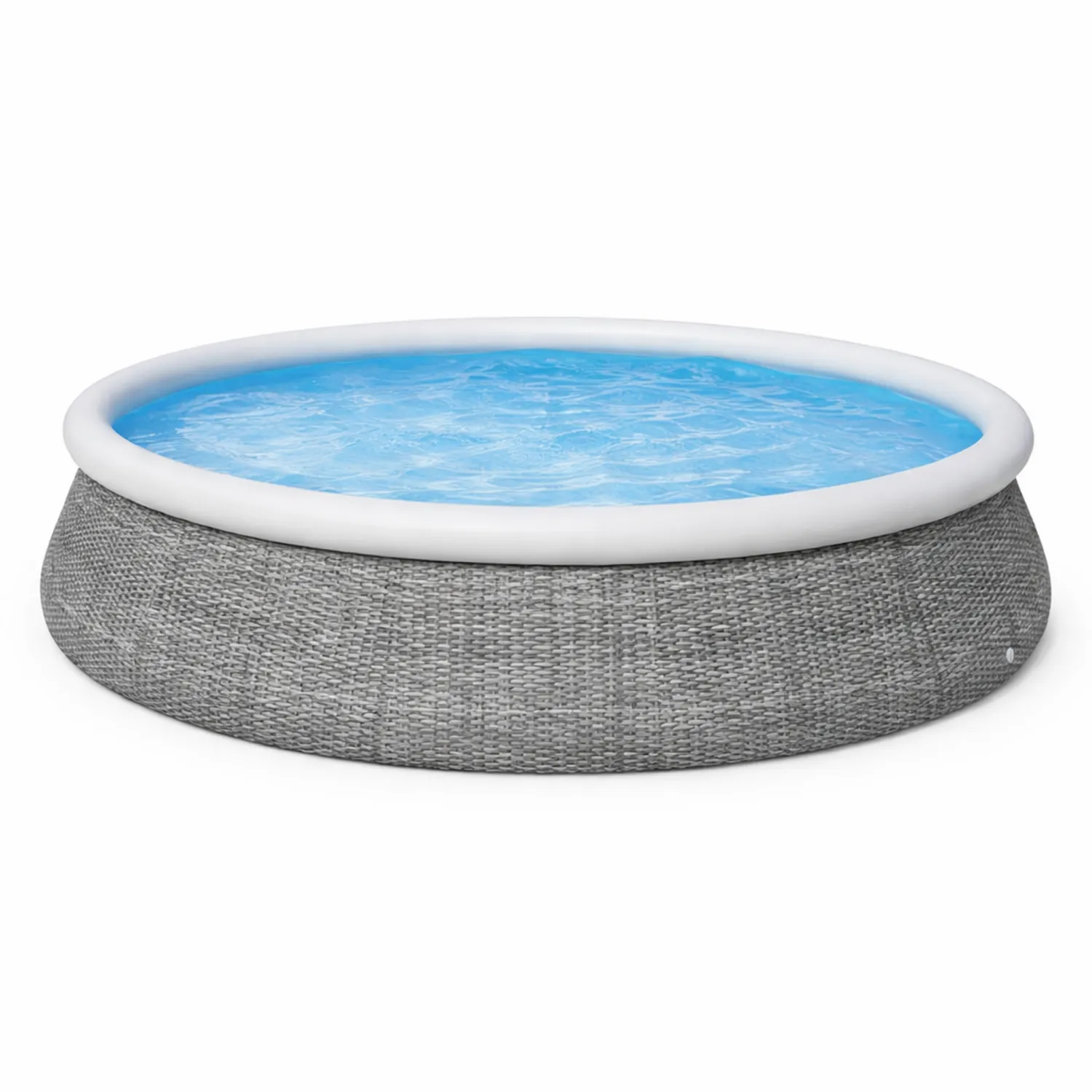 Piscina gonfiabile rotonda in PVC e rattan sintetico-Brixtrivarix