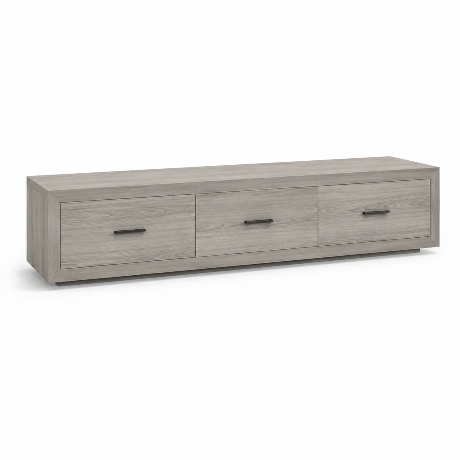 Mobile TV in Legno MDF Grigio con Tre Cassetti 120x35x30cm-Brixtrivarix