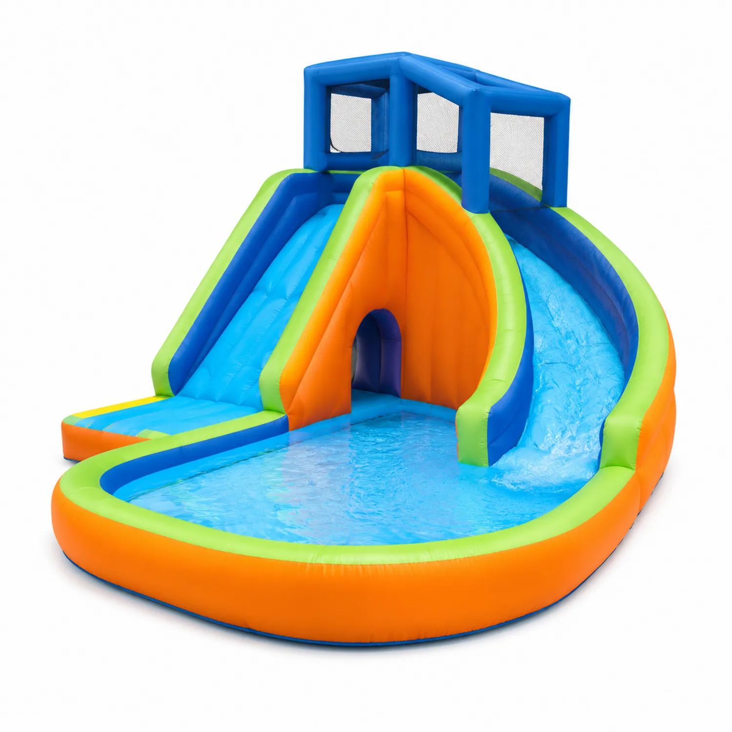 Piscina gonfiabile con scivolo doppio in PVC-Brixtrivarix