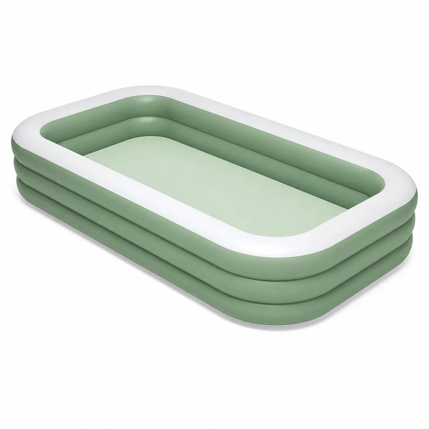 Piscina gonfiabile rettangolare in plastica 305x183x56 cm Verde/Bianco-Brixtrivarix