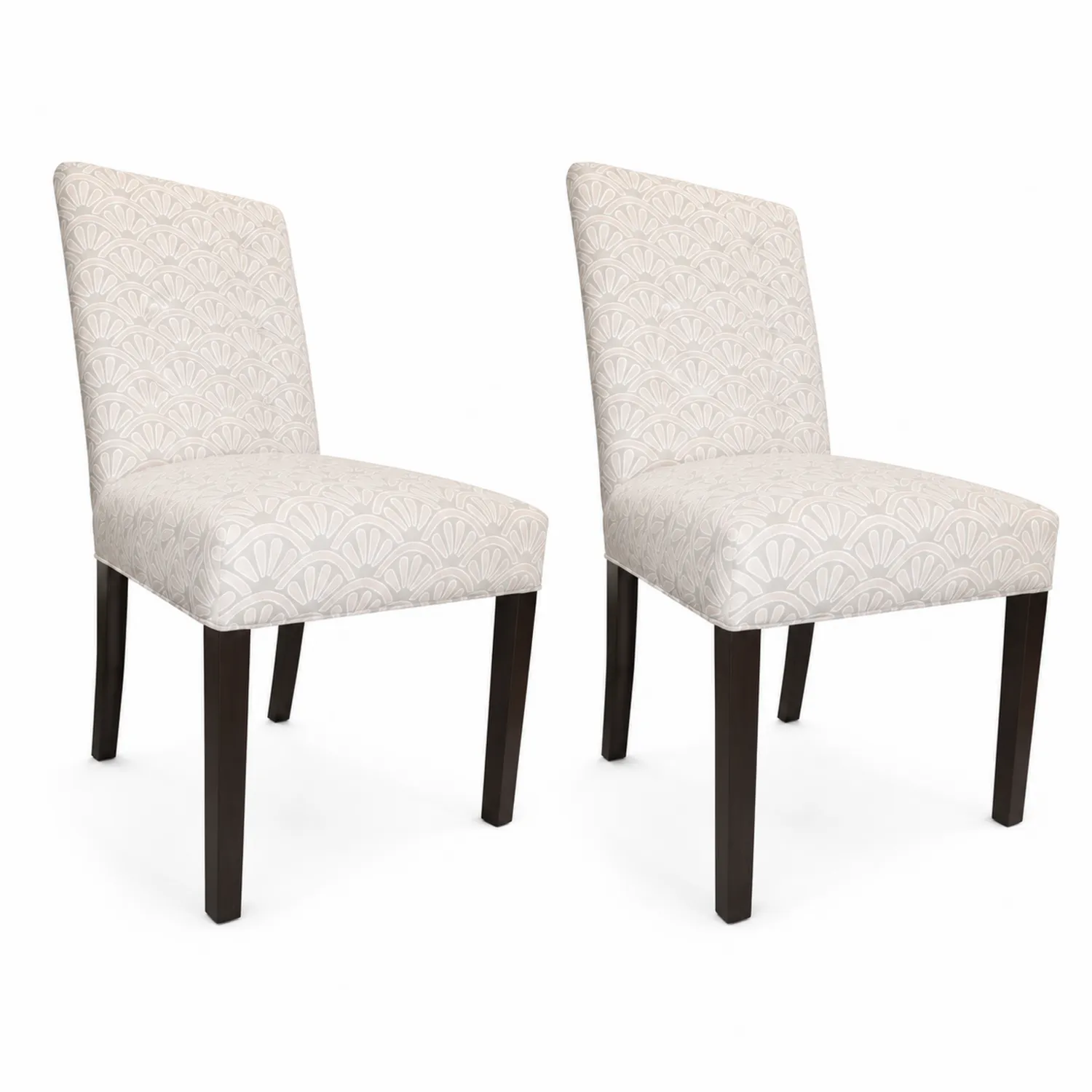 Set di 2 sedie da pranzo in tessuto beige con gambe in legno-Brixtrivarix