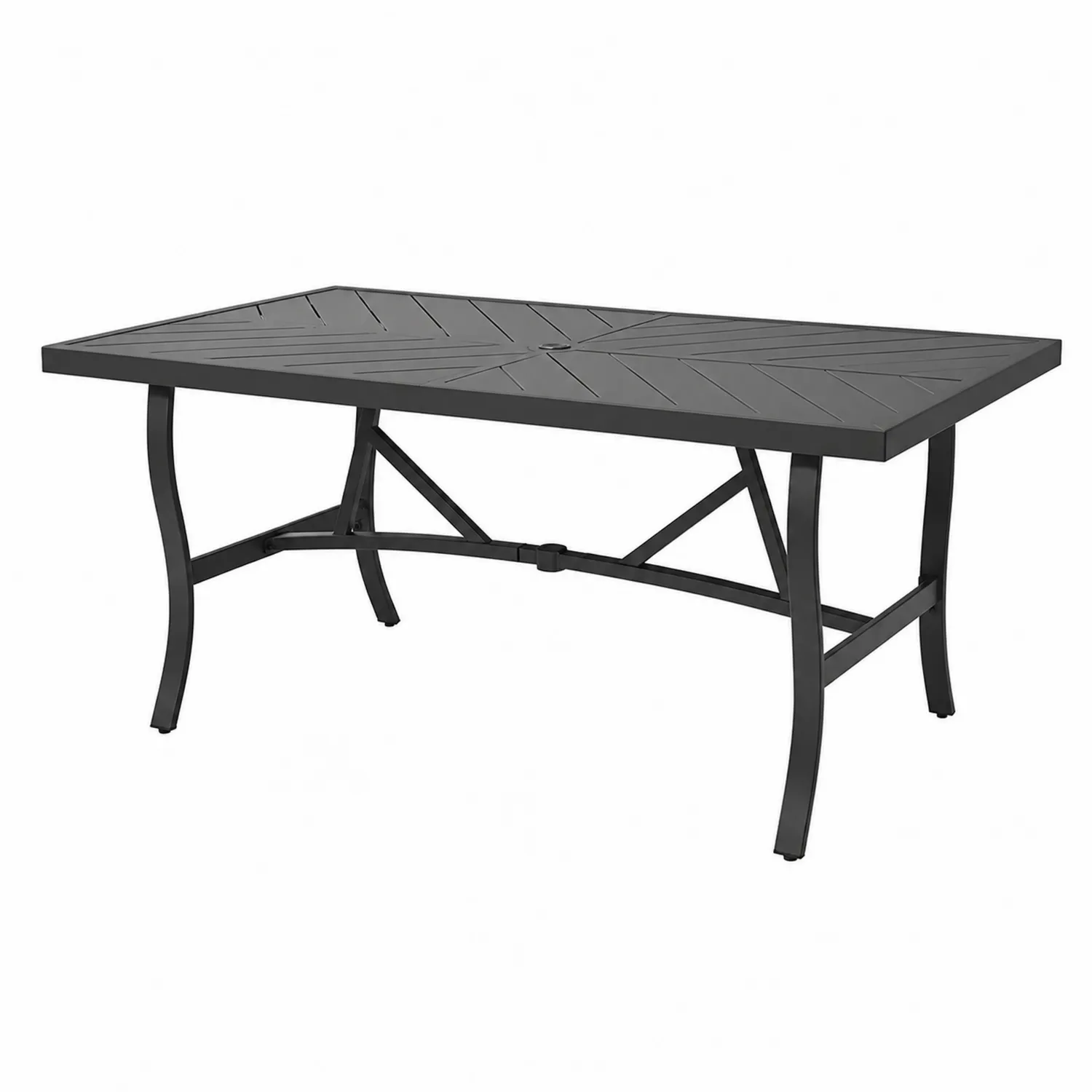 Tavolo da giardino in alluminio nero 180x90x72 cm-Brixtrivarix