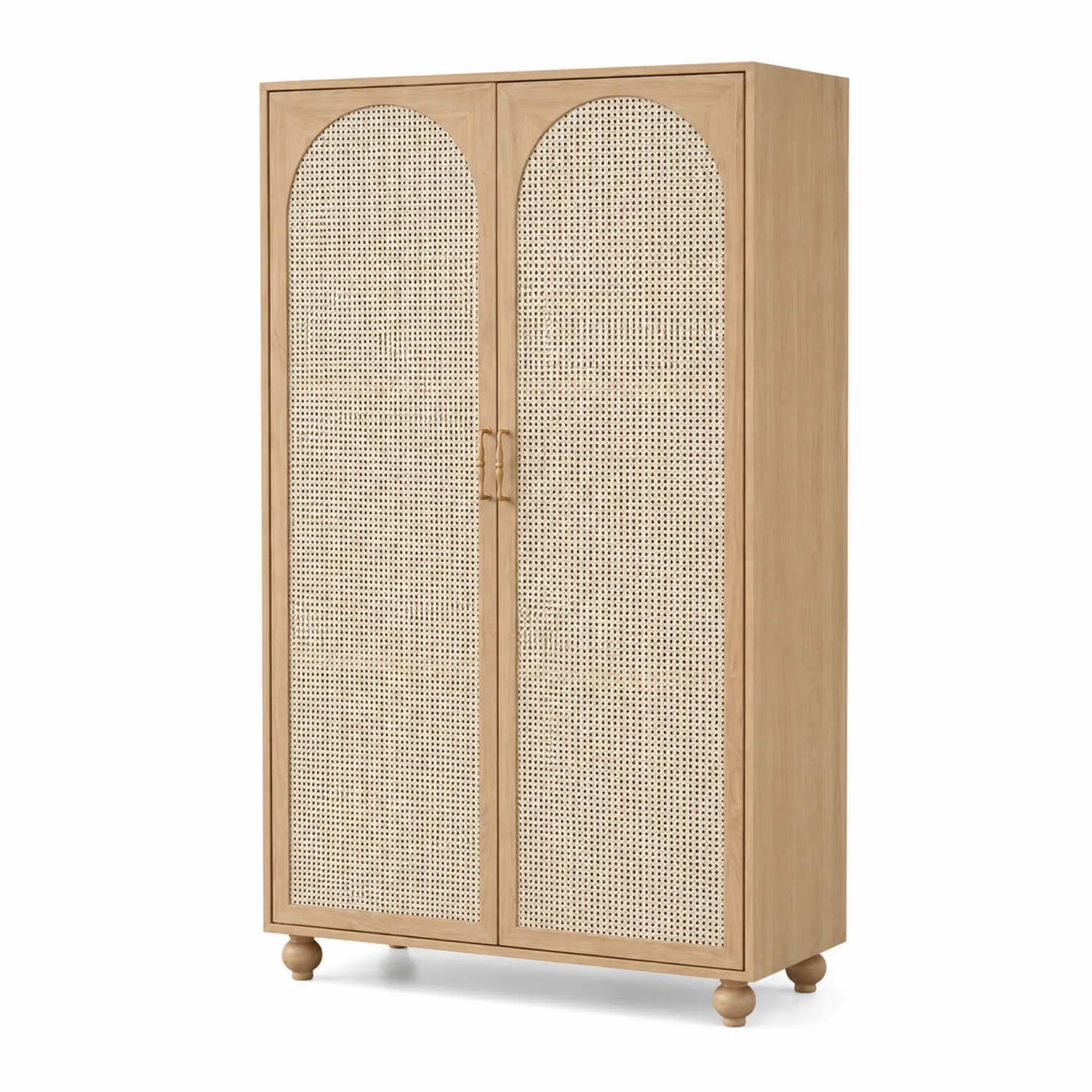 Armadio in legno con pannelli in rattan-Brixtrivarix