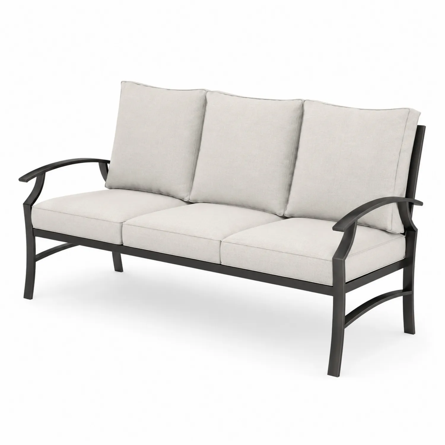 Divano 3 posti in metallo con cuscini beige-Brixtrivarix