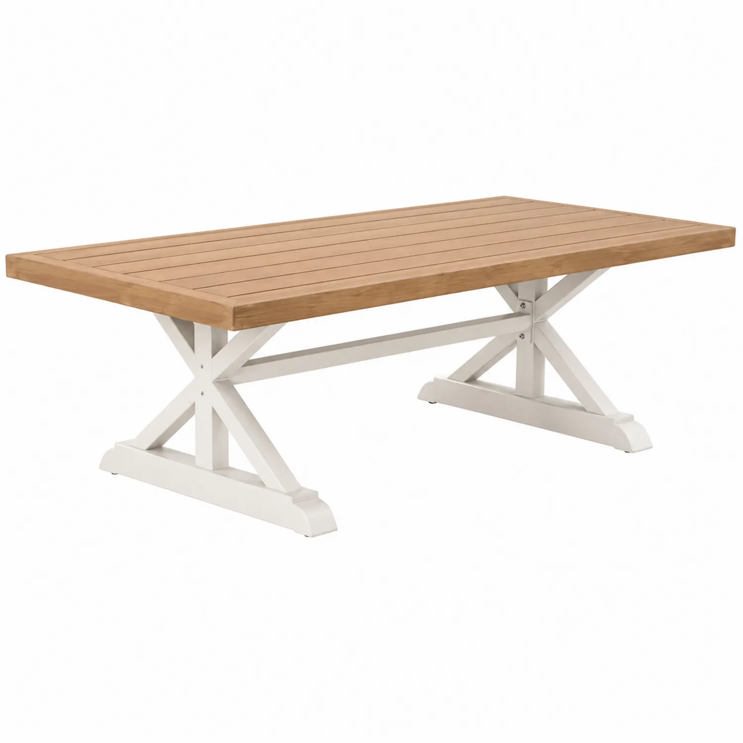 Tavolo da giardino rettangolare in legno e metallo 200x100x75 cm-Brixtrivarix