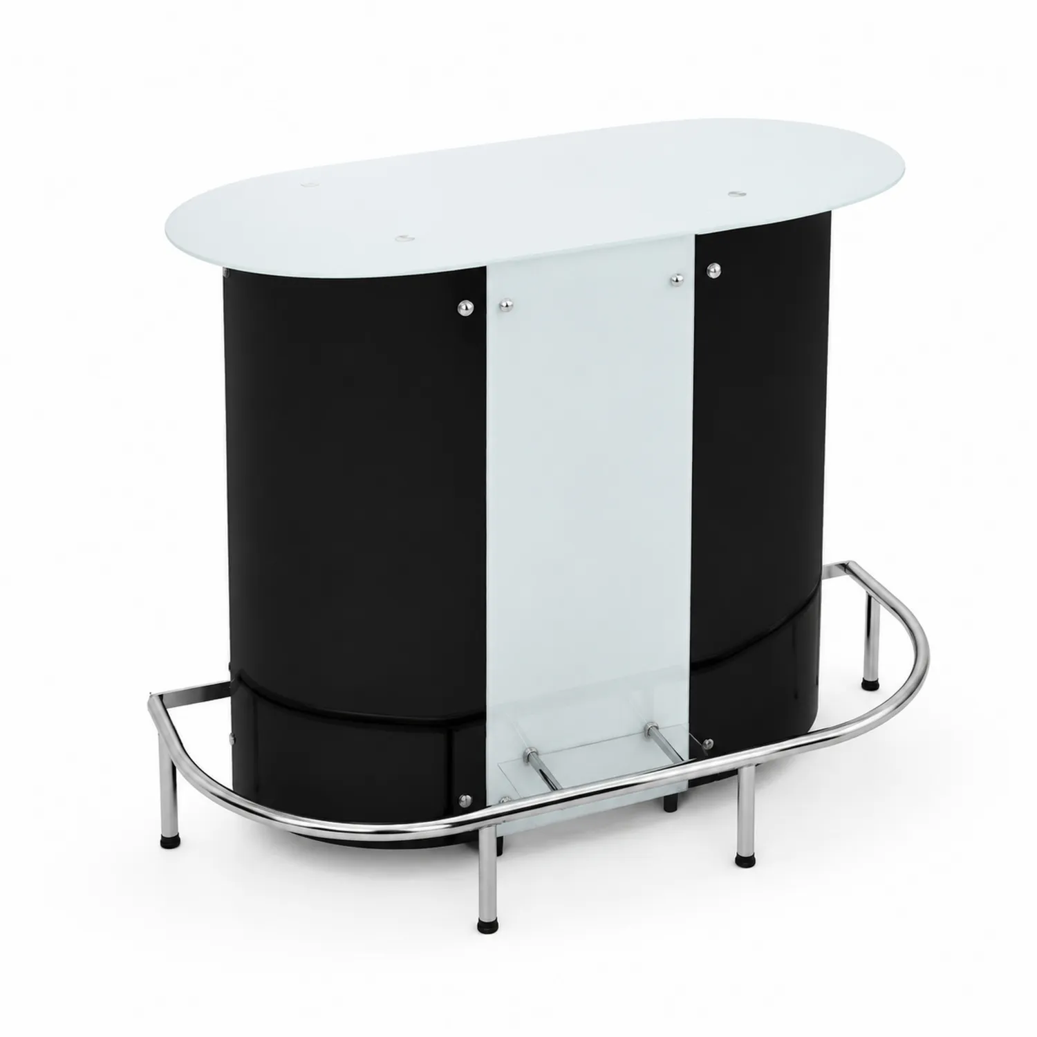 Mobile Bar in Metallo con Piano in Vetro Temperato-Nordivilla