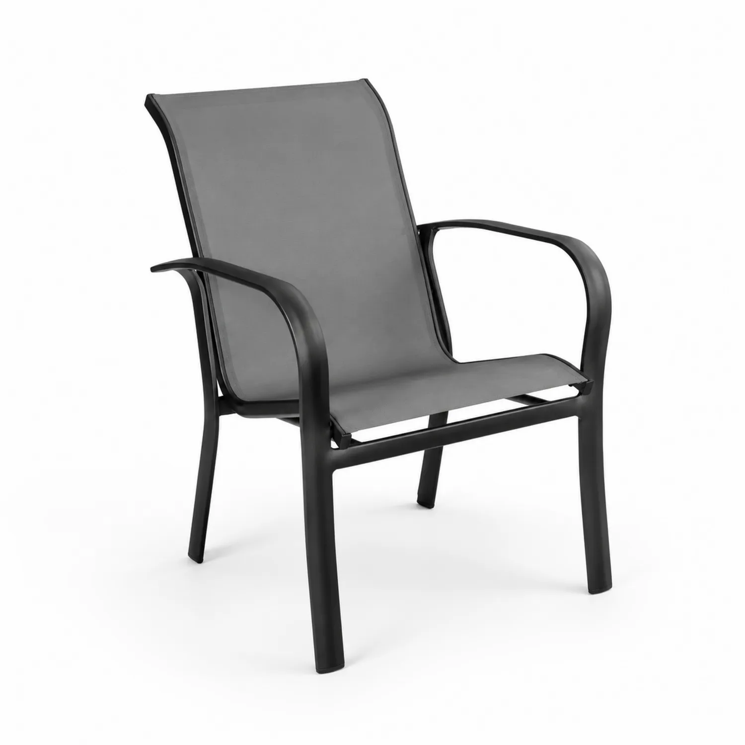 Sedia da esterno in metallo e tessuto grigio-Nordivilla