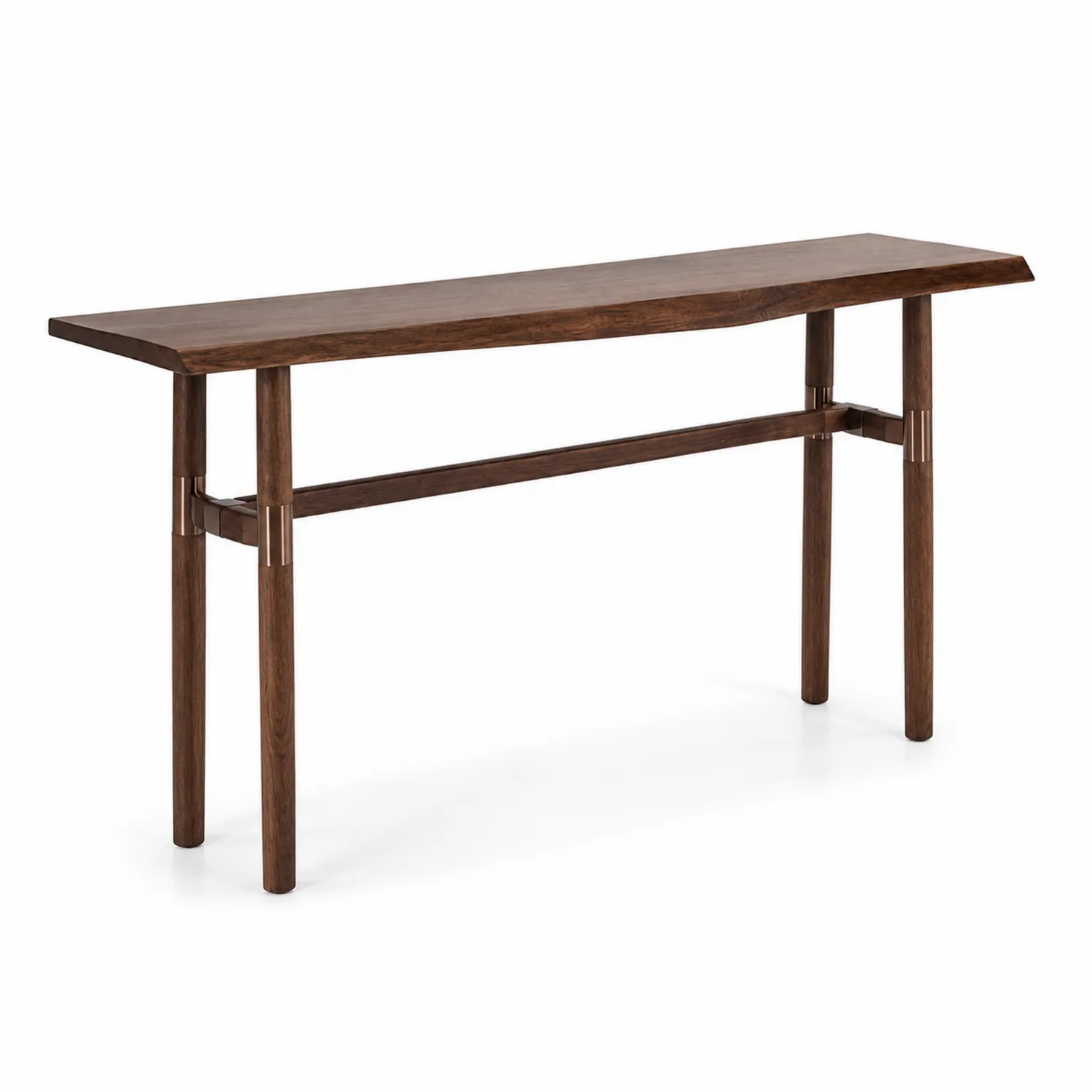 Consolle Rettangolare in Legno Massello Marrone 140x30x80 cm-Nordivilla