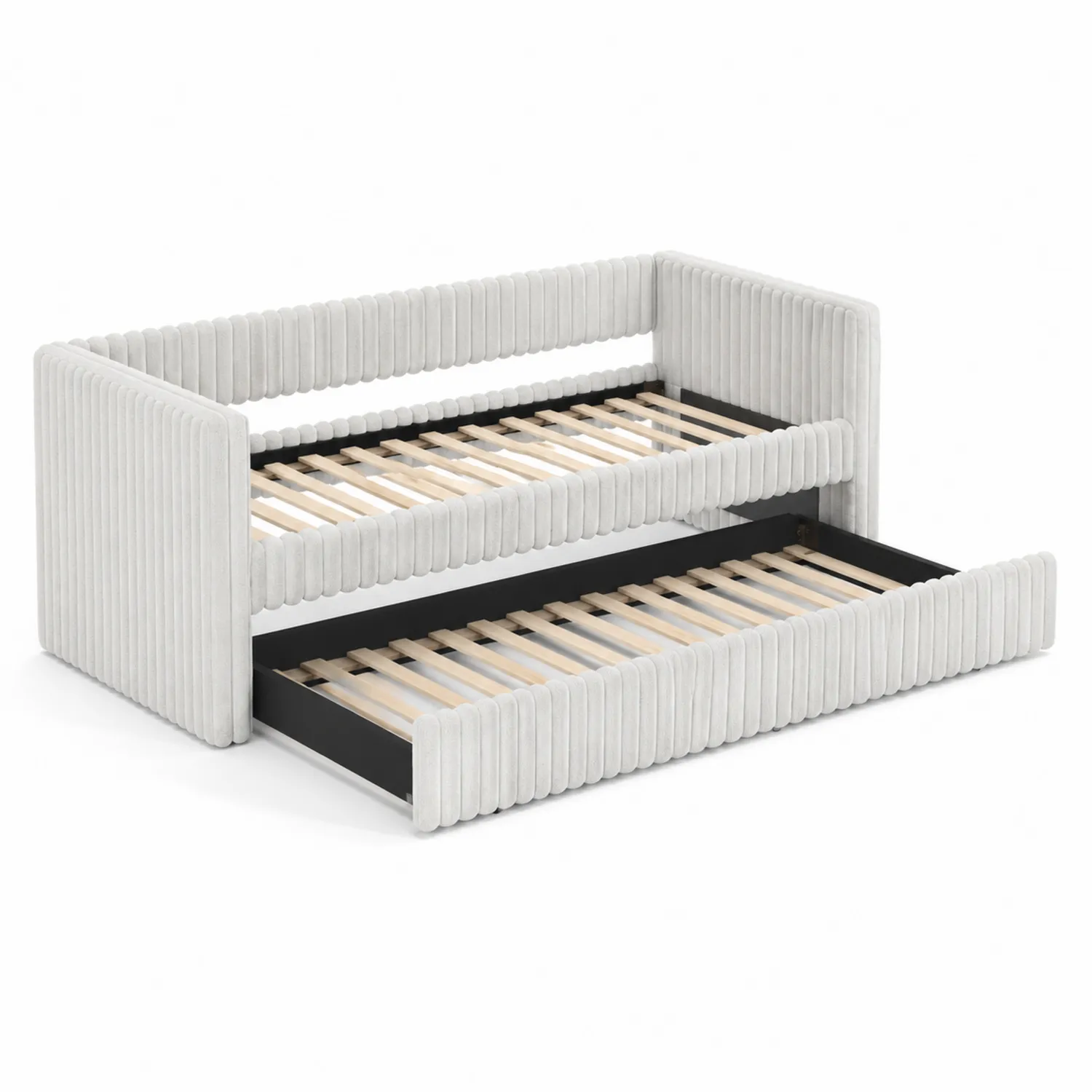 Daybed in Velluto con Letto Estraibile Grigio-Nordivilla