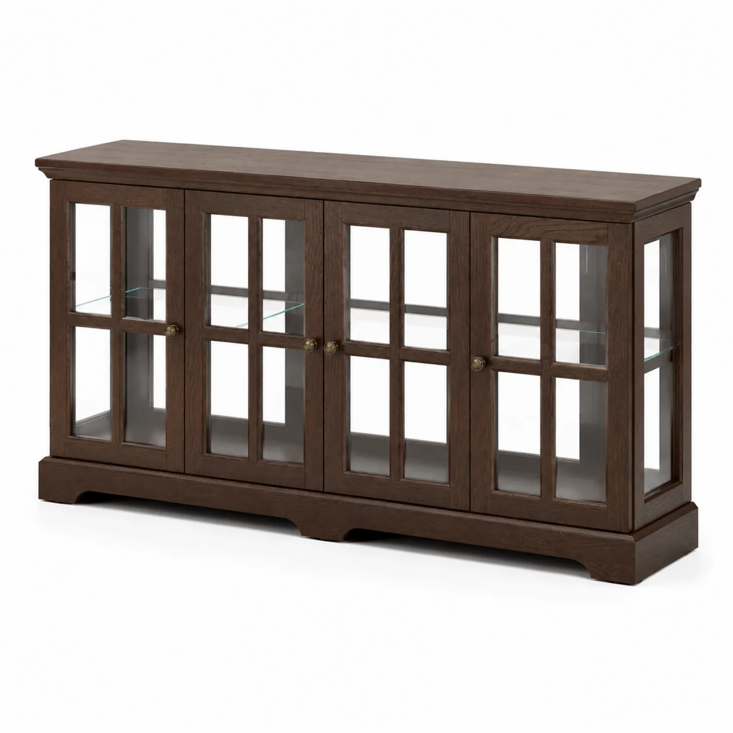 Credenza in legno e vetro con ante in vetro temperato-Nordivilla
