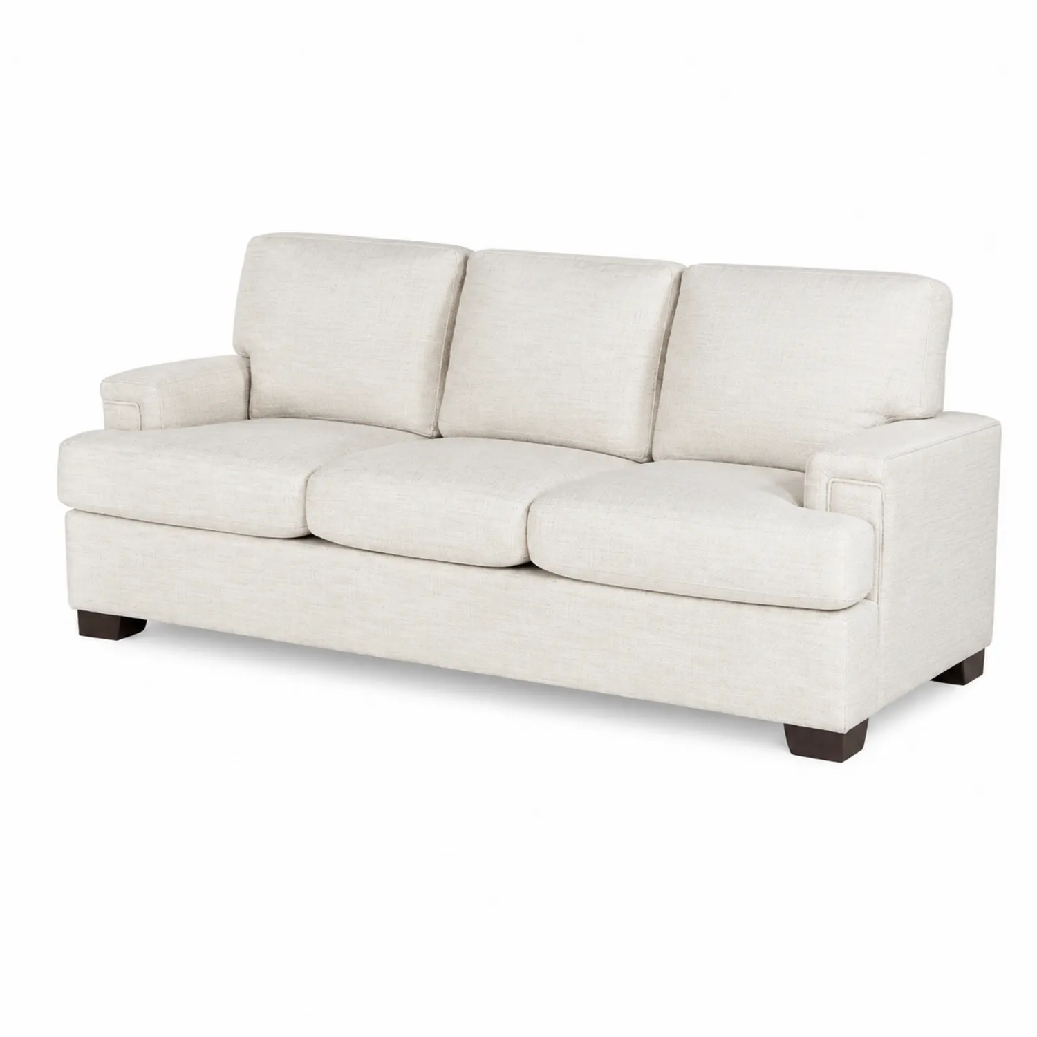 Divano 3 Posti in Tessuto Beige con Struttura in Legno Massello-Nordivilla
