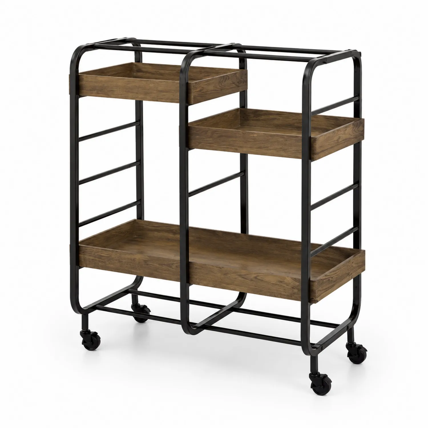 Carrello bar in metallo e legno con ruote-Nordivilla
