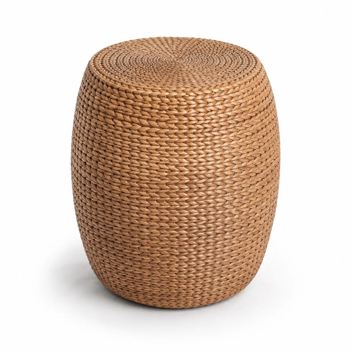 Tavolino Laterale Rotondo in Rattan Sintetico Marrone-Nordivilla