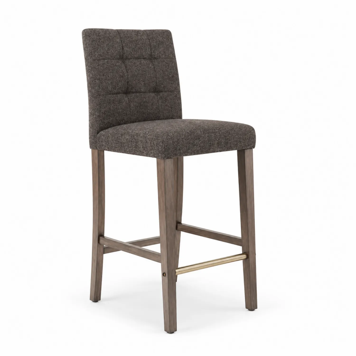 Sgabello in Legno e Tessuto Grigio-Nordivilla