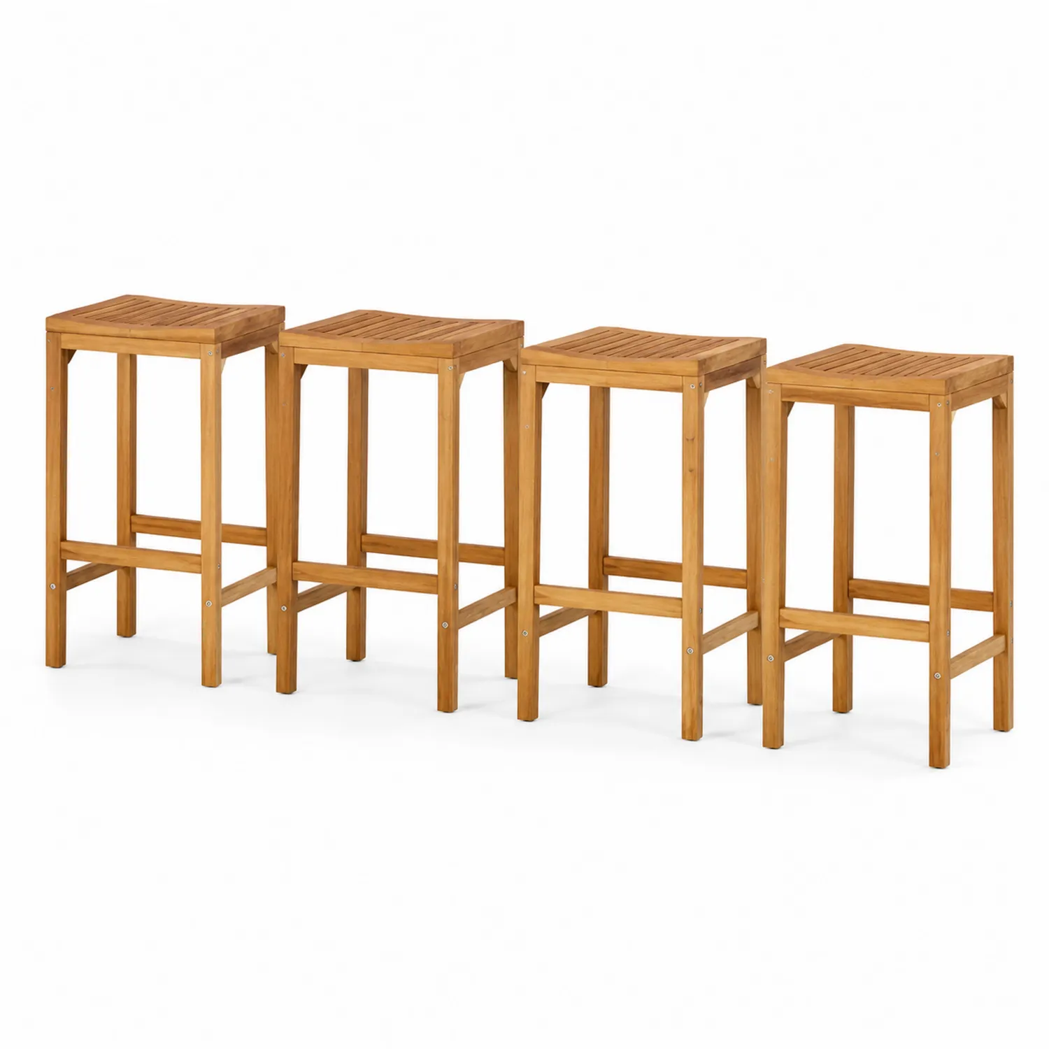Set di 4 sgabelli in legno per interni-Nordivilla