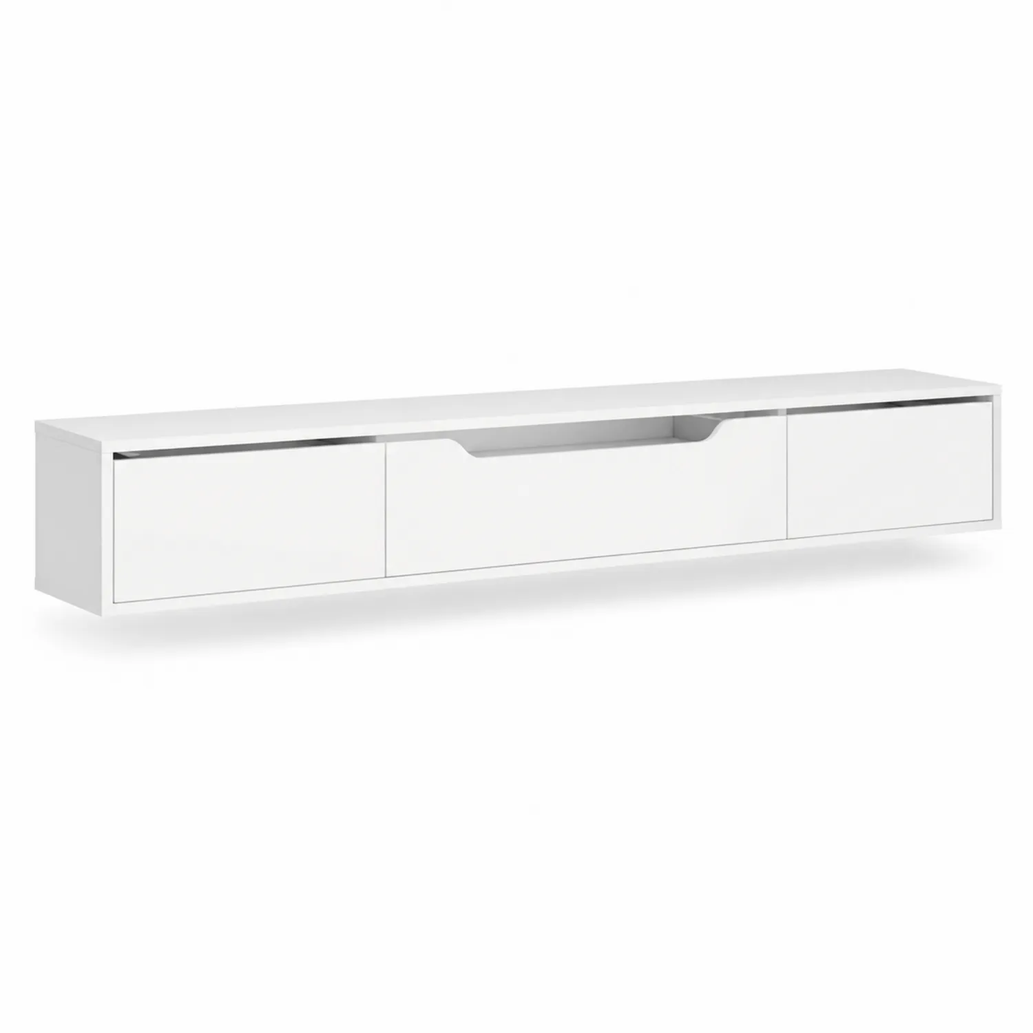 Mobile TV sospeso bianco in MDF con tre cassetti-Nordivilla