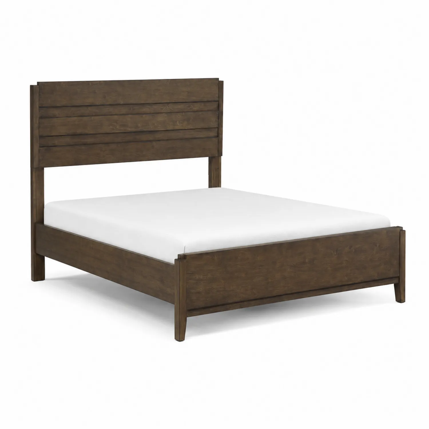 Letto matrimoniale in legno marrone con rete a doghe 200x160 cm-Nordivilla