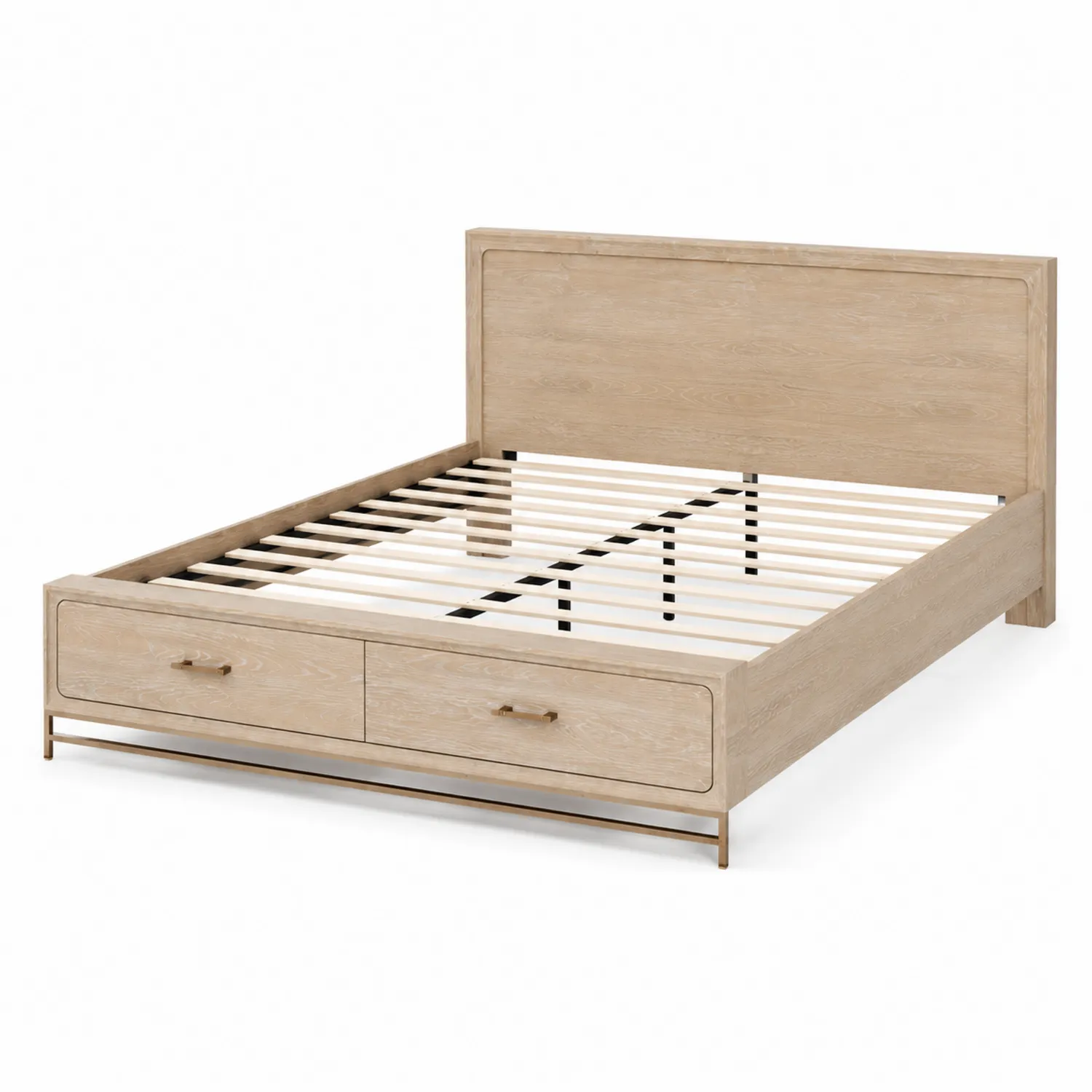 Letto in Legno di Rovere con Cassetti 200x160x110 cm-Nordivilla