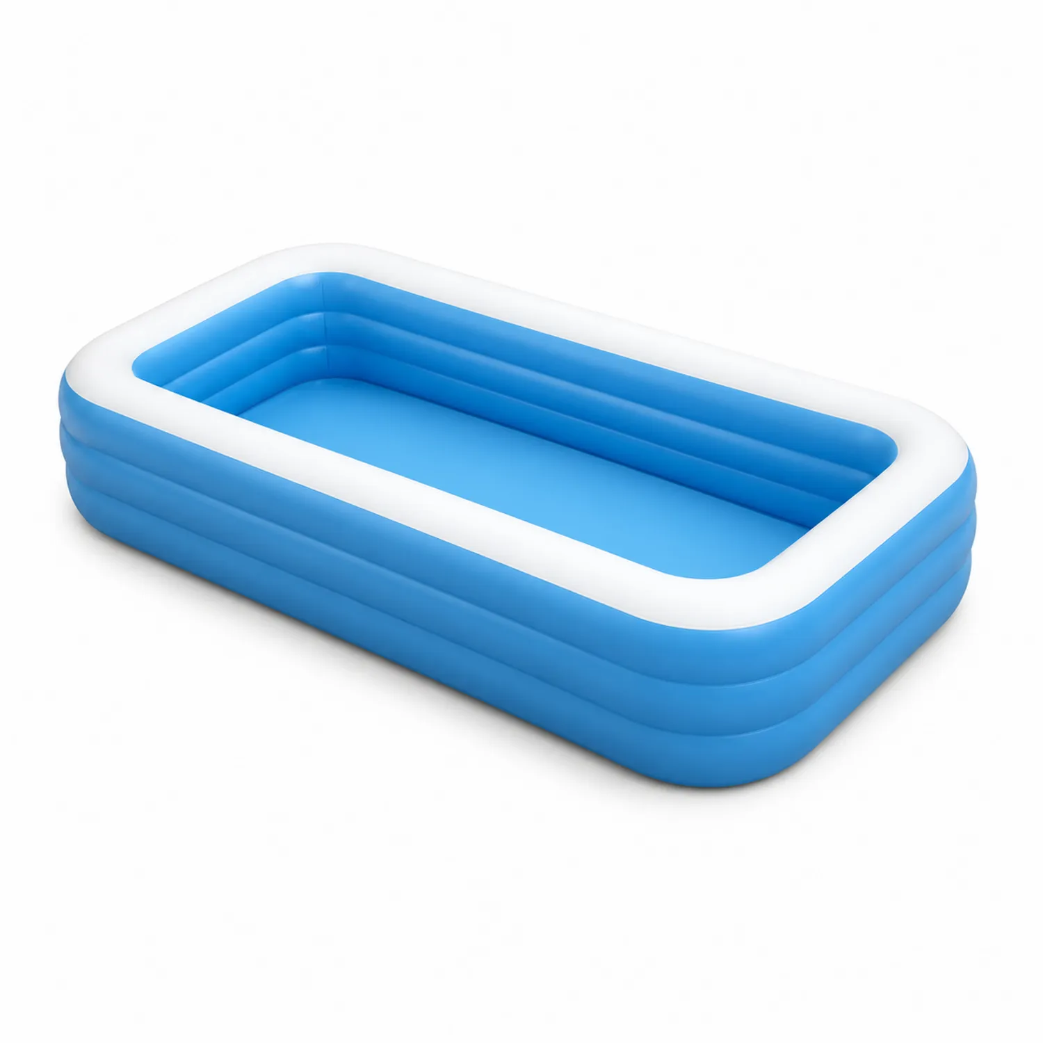 Piscina gonfiabile in PVC blu e bianco 305x183x56 cm-Nordivilla